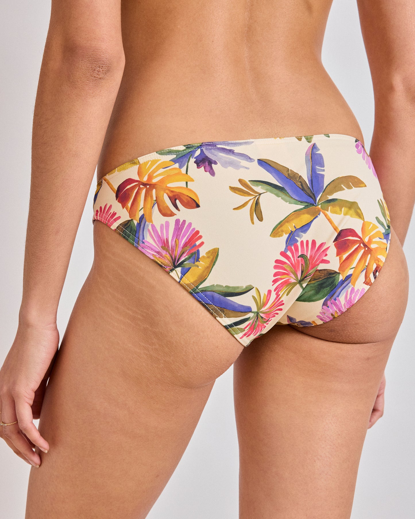 Bas de maillot Femme Imprimé Feuilles et Fleurs Multicolore Bikini Beachwear