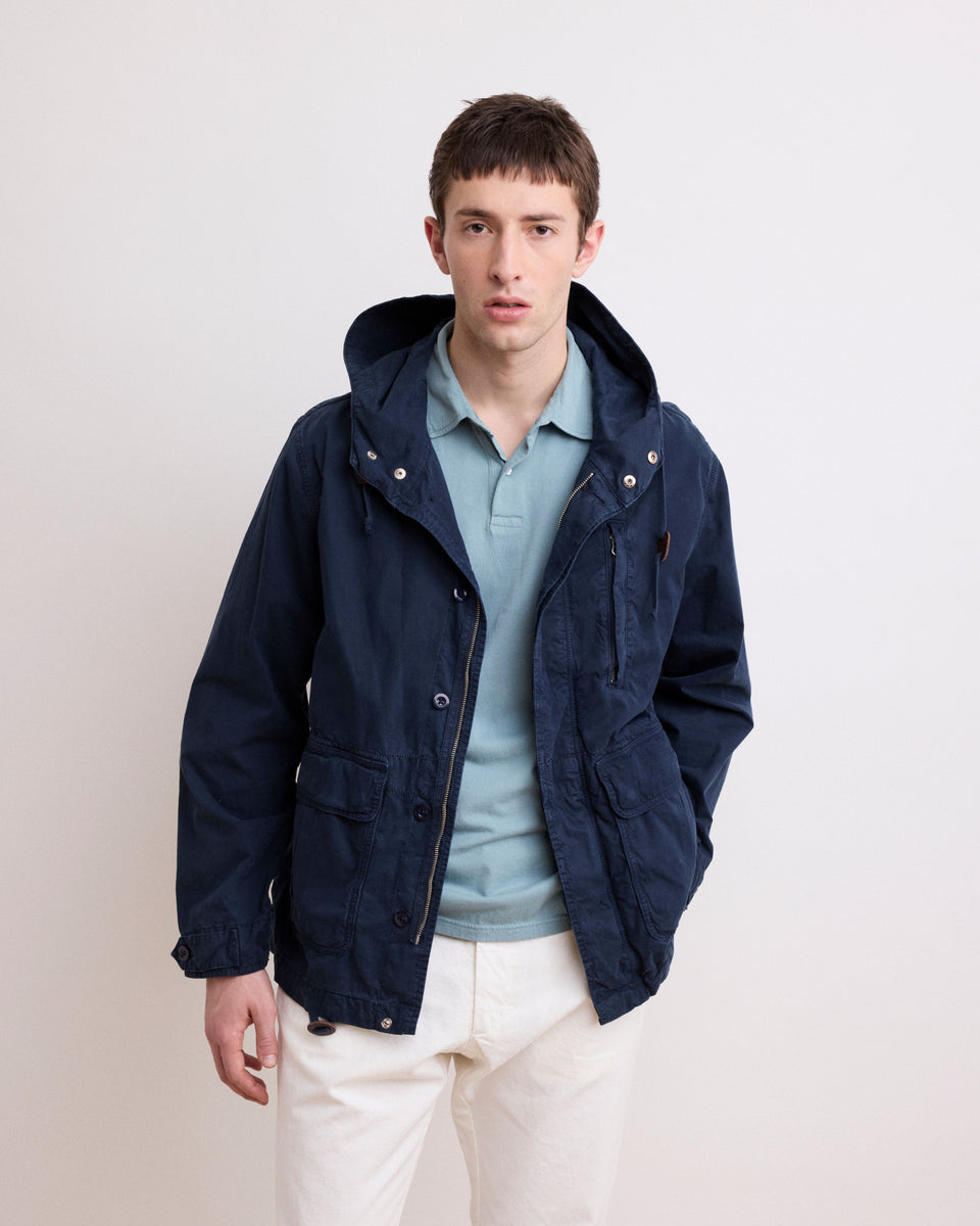 Justin Men's Deep Blue Cotton Jacket - Image principale