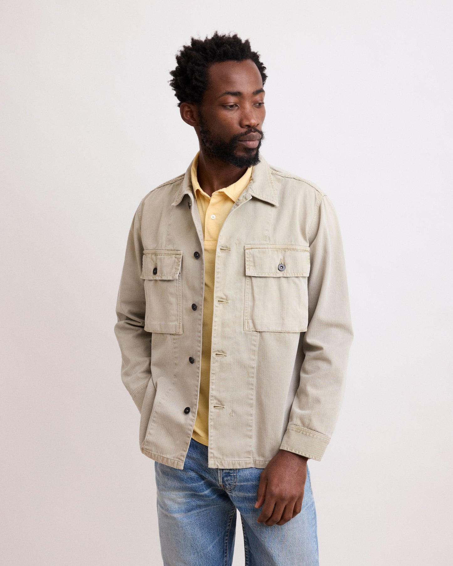 Veste Homme en Coton Beige Dar