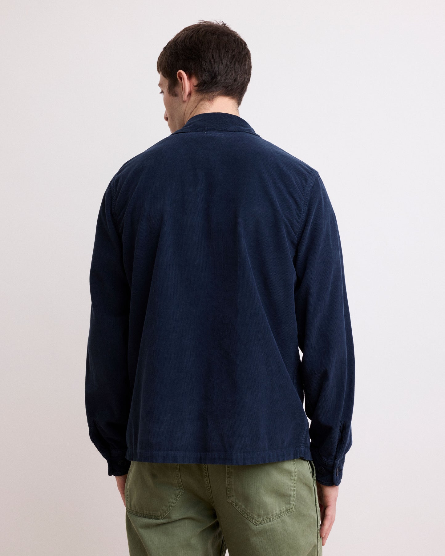 Veste Homme en Velours Côtelé Bleu Marine Jame