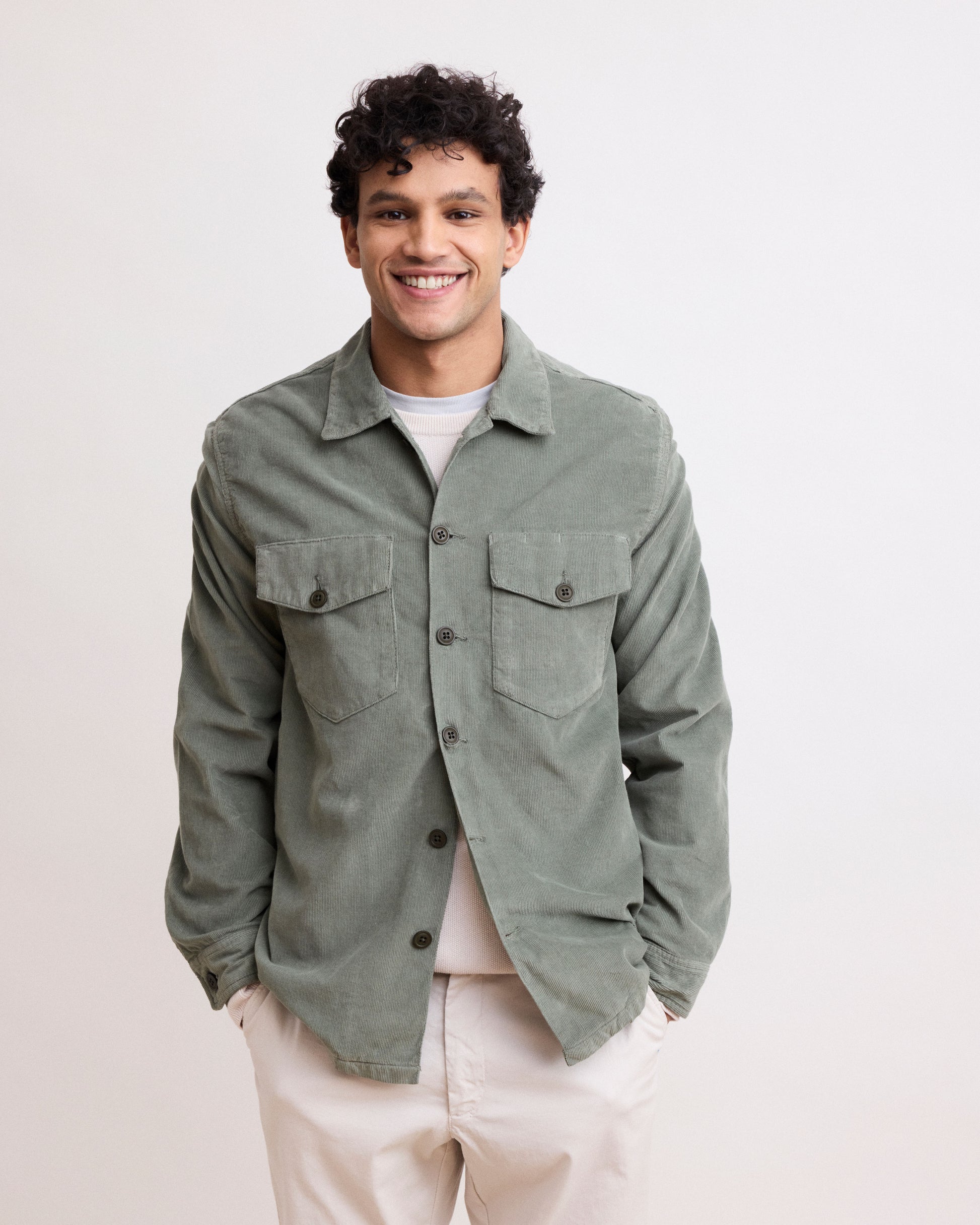 Jame Men's Army Green Corduroy Jacket BDE8124-03 Men's Jacket