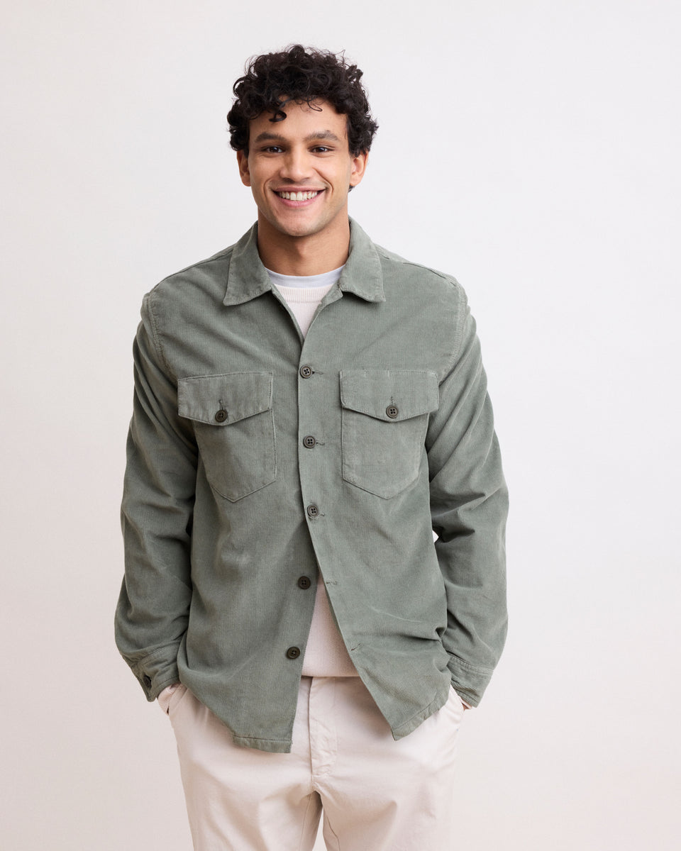 Jame Men's Army Green Corduroy Jacket - Image principale