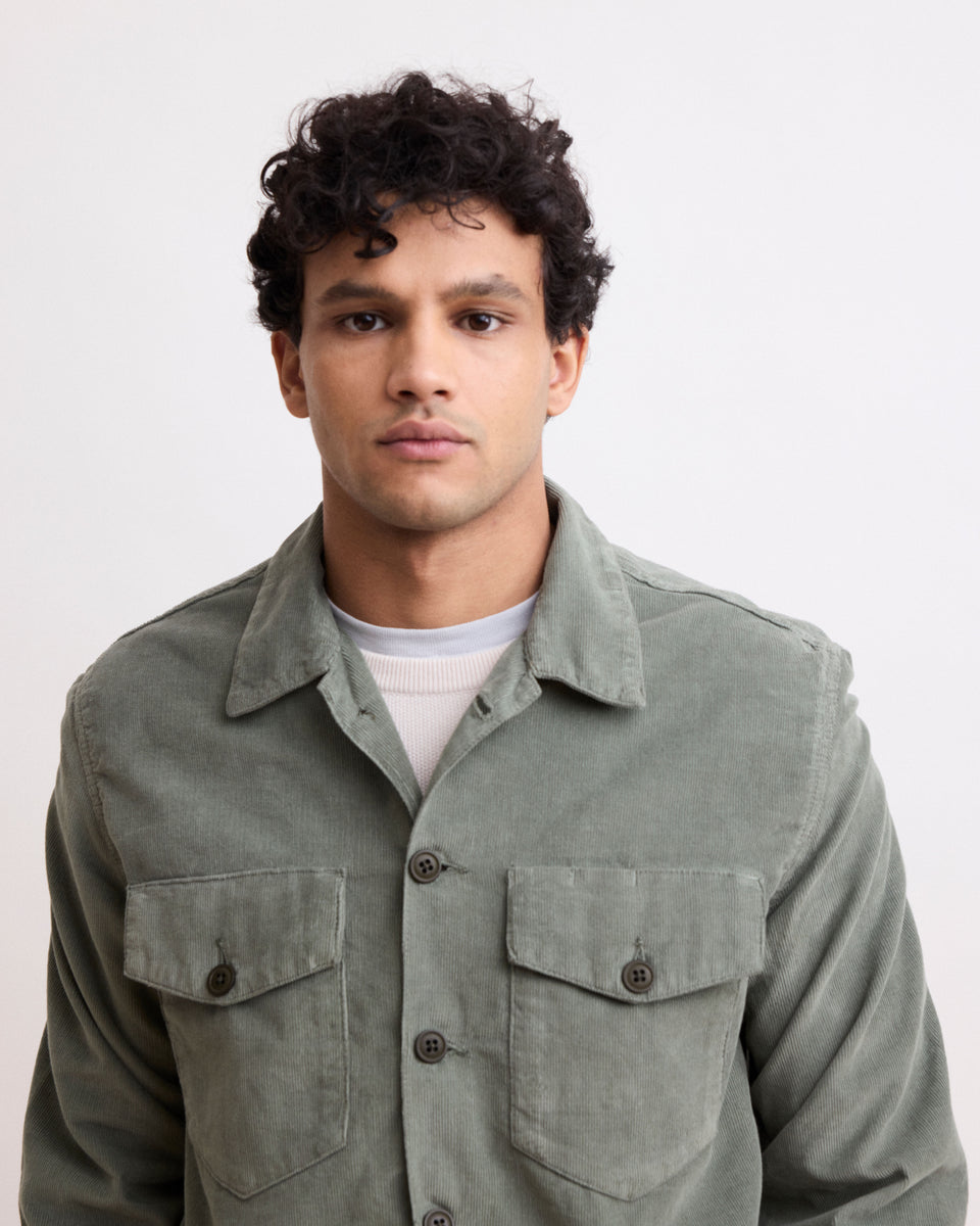 Jame Men's Army Green Corduroy Jacket - Image alternative