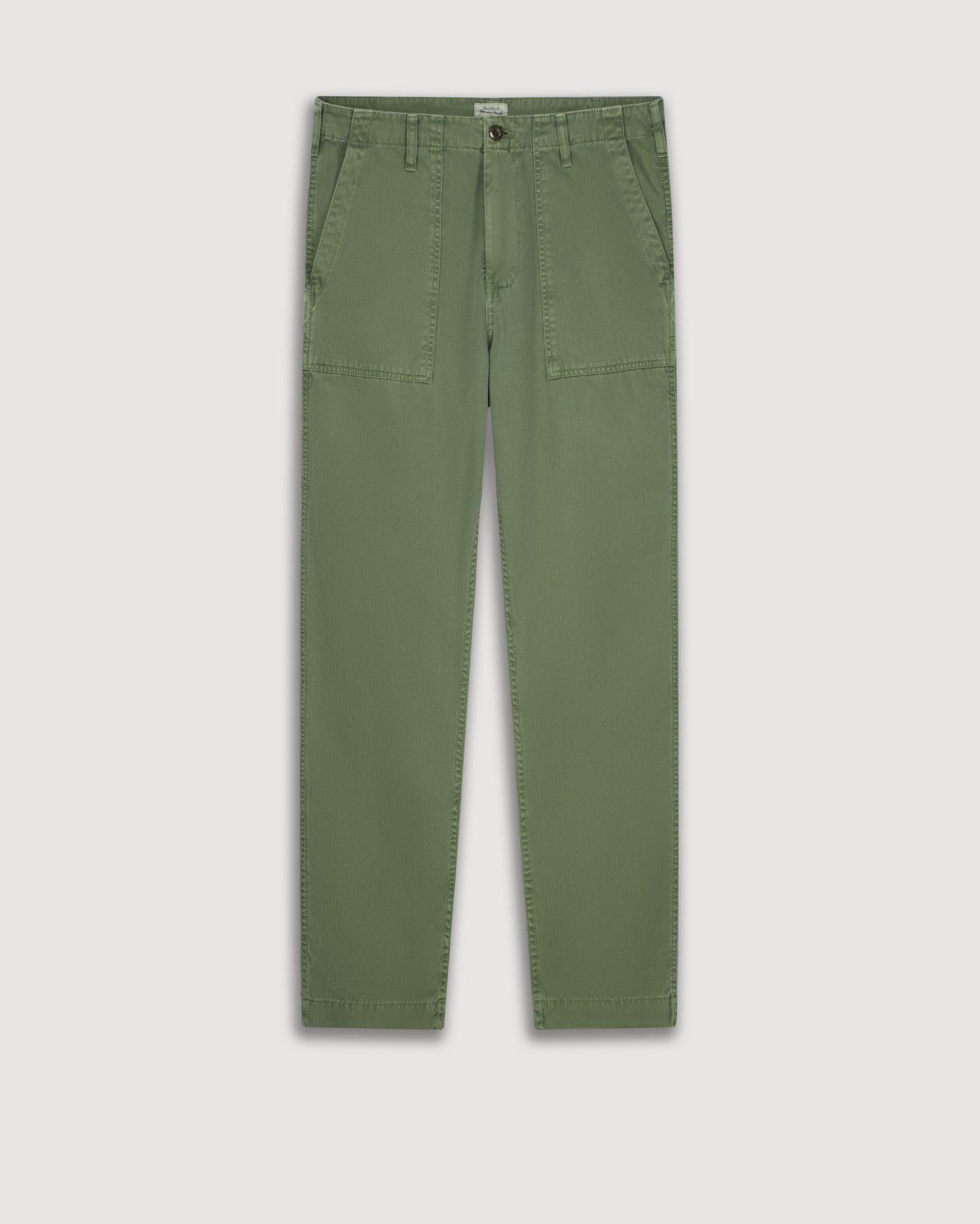 Pantalon Homme en Coton à Chevrons Vert Militaire Fatigue