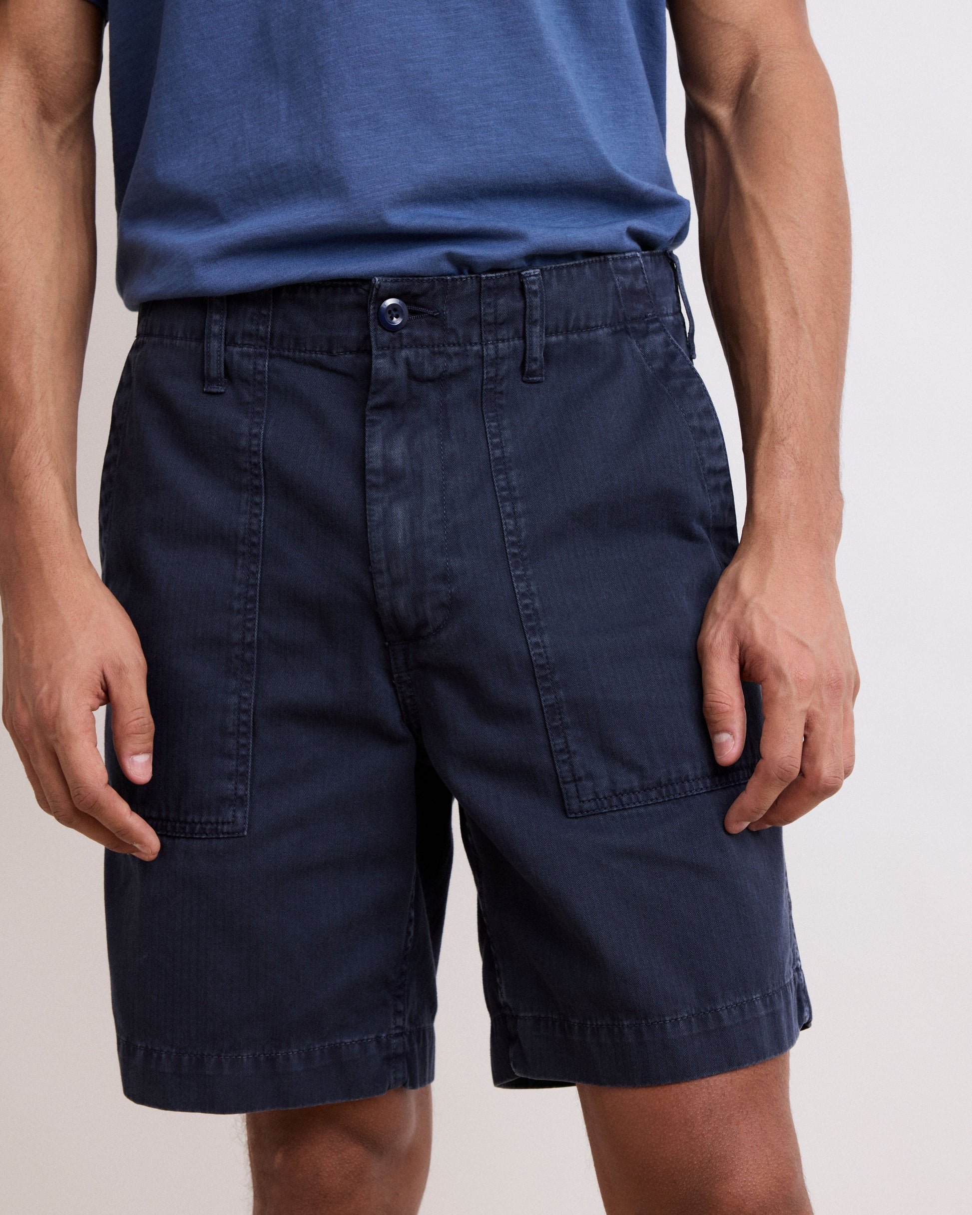 Short Homme à Chevrons Bleu Marine Fatigue