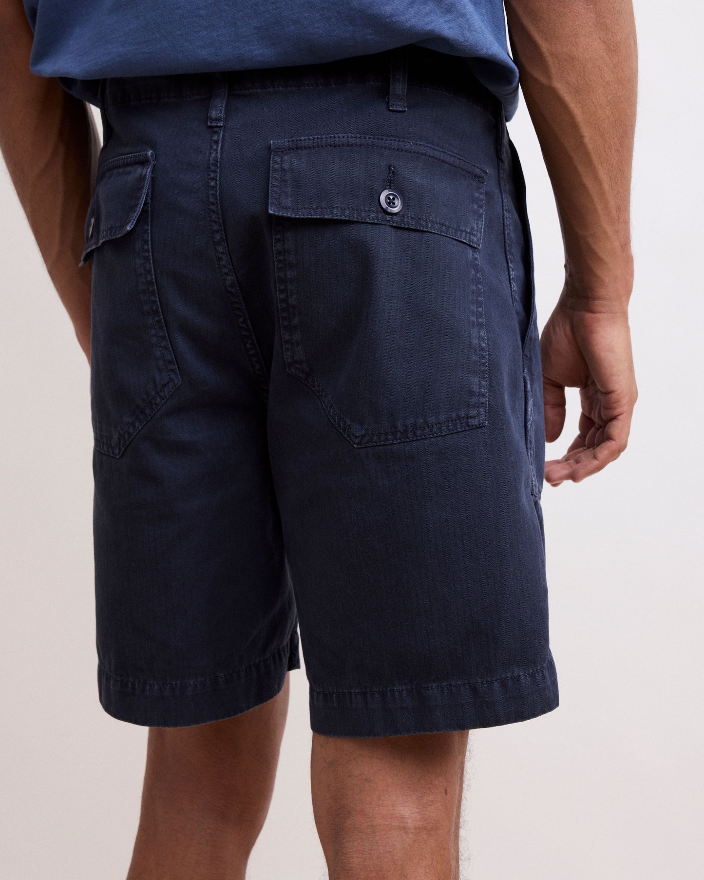 Short Homme à Chevrons Bleu Marine Fatigue