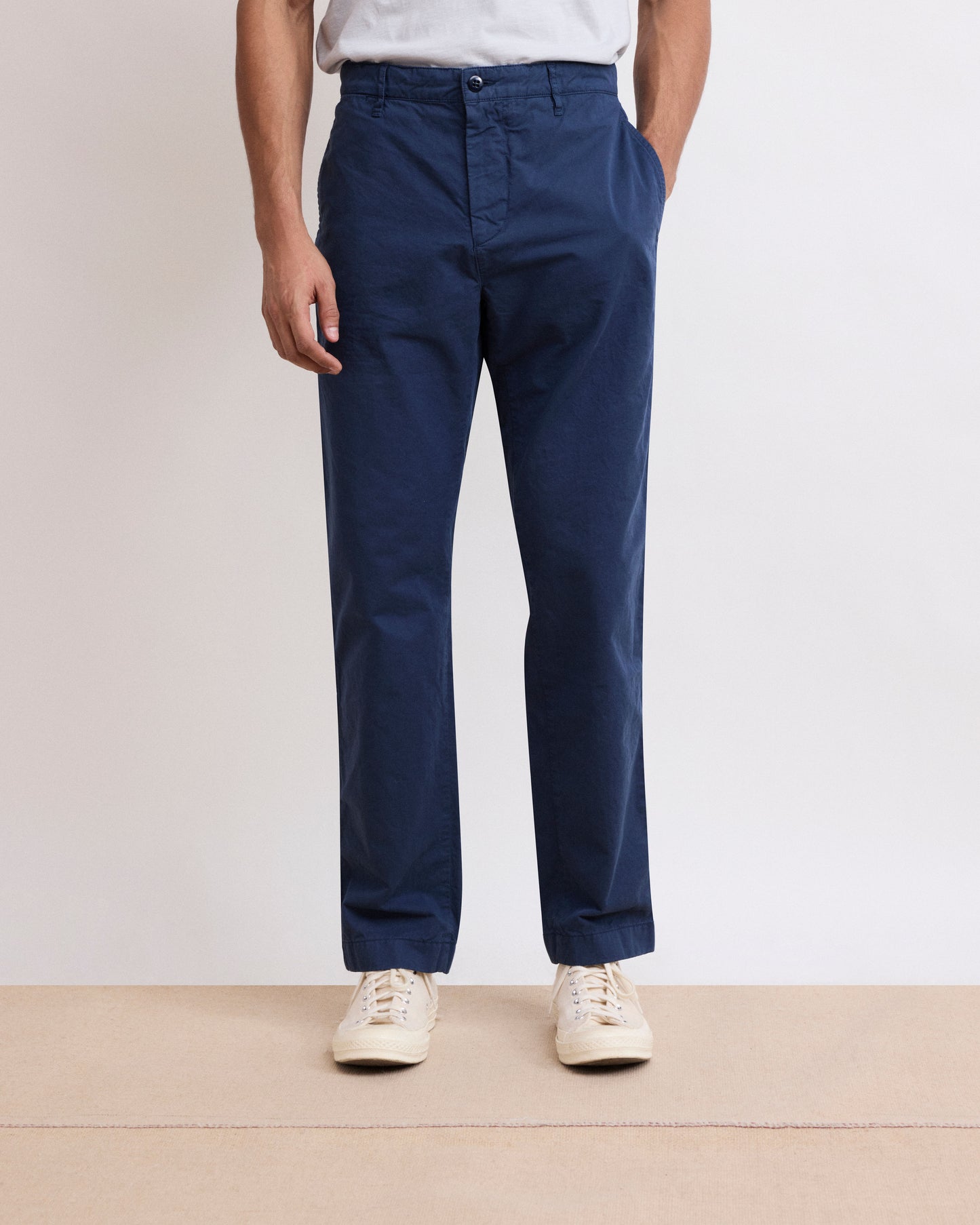 Pantalon Homme Chino Bleu Marine Tex