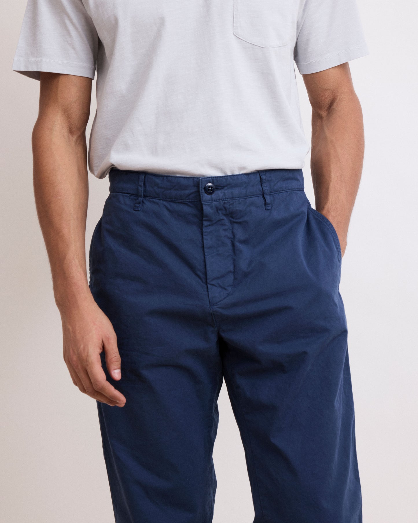 Pantalon Homme Chino Bleu Marine Tex