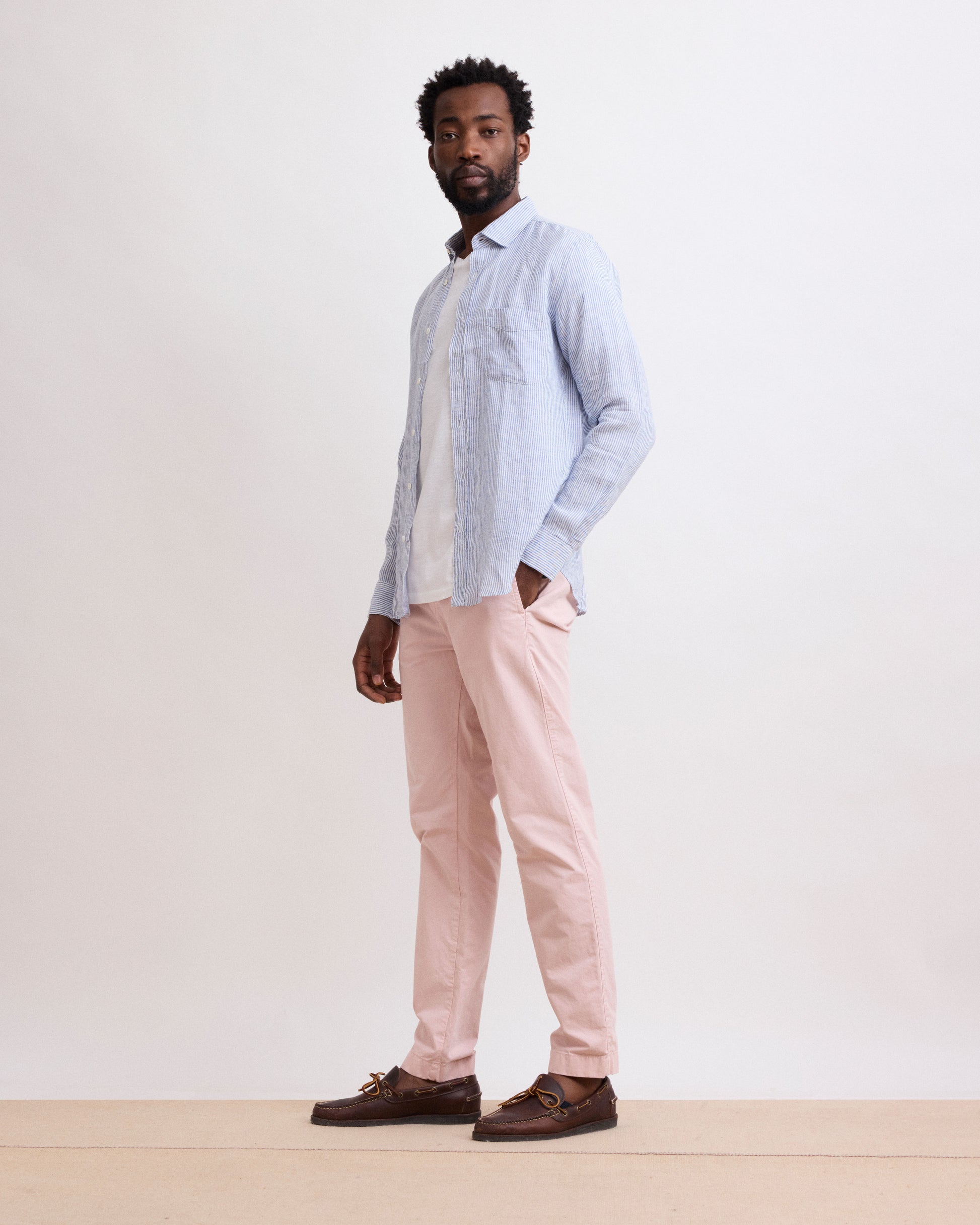 Pantalon Homme Chino Rose Pâle Tex