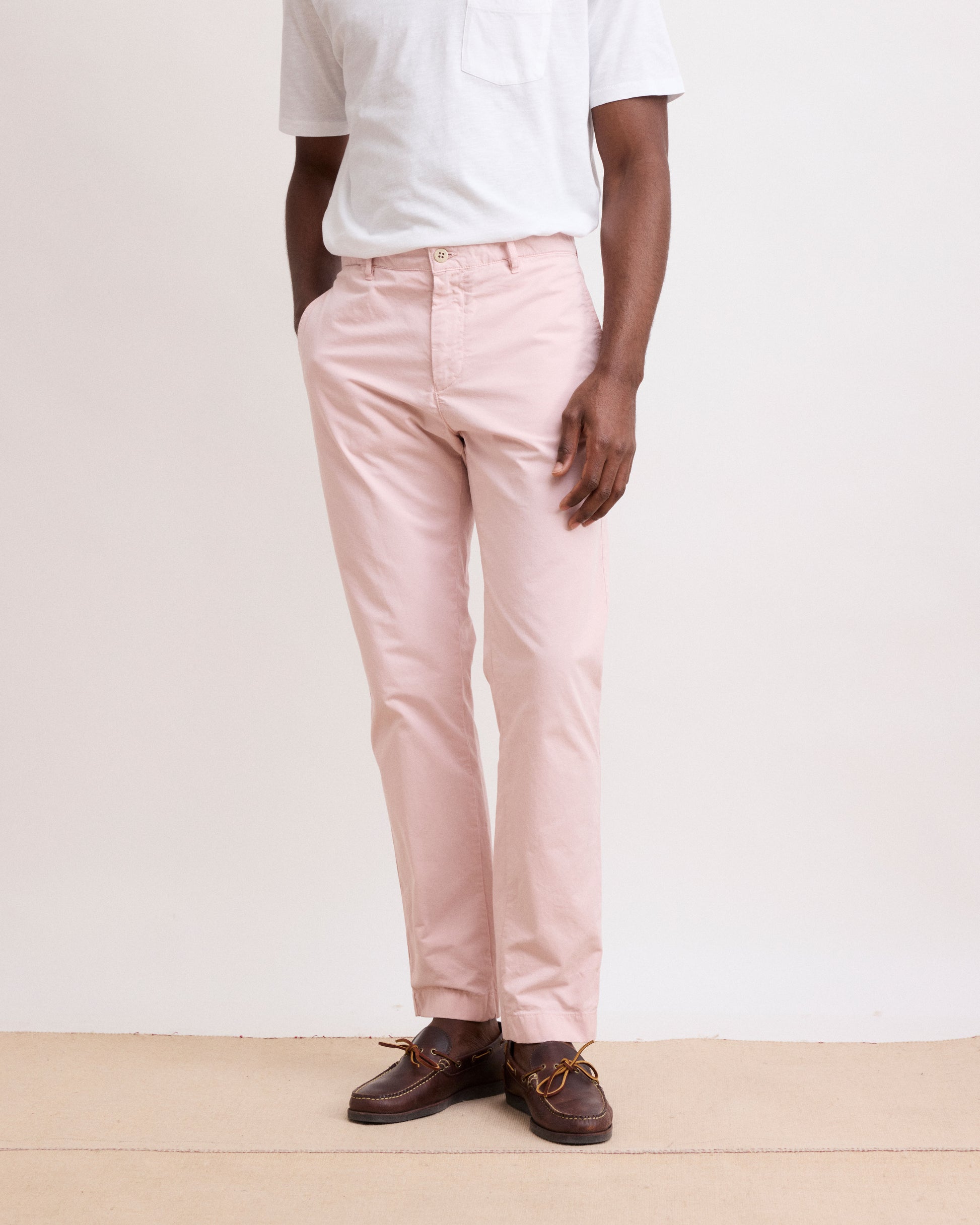 Pantalon Homme Chino Rose Pâle Tex