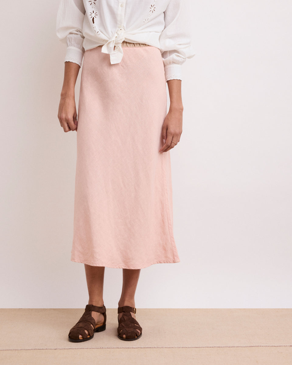 Jima Women's Blush Linen Skirt - Image alternative