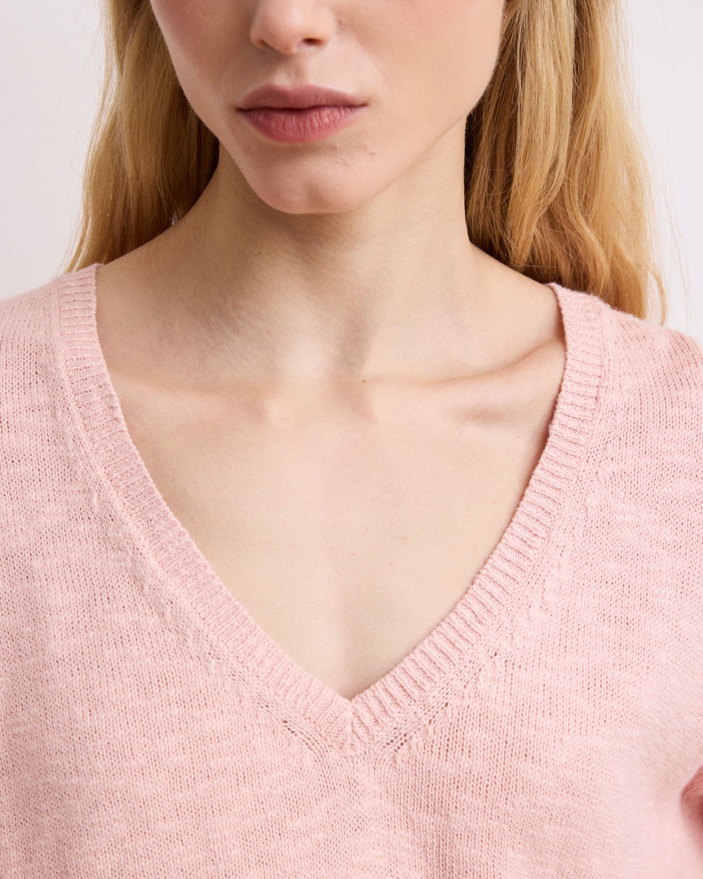 Pull Femme en Coton Flammé Rose Mirtille