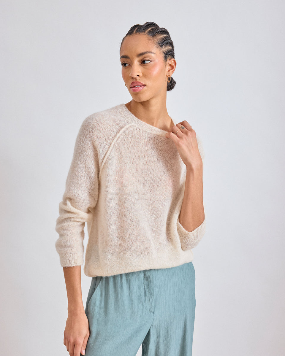 Jersey Mujer Alpaca & Merino Crudo Mariel - Image principale