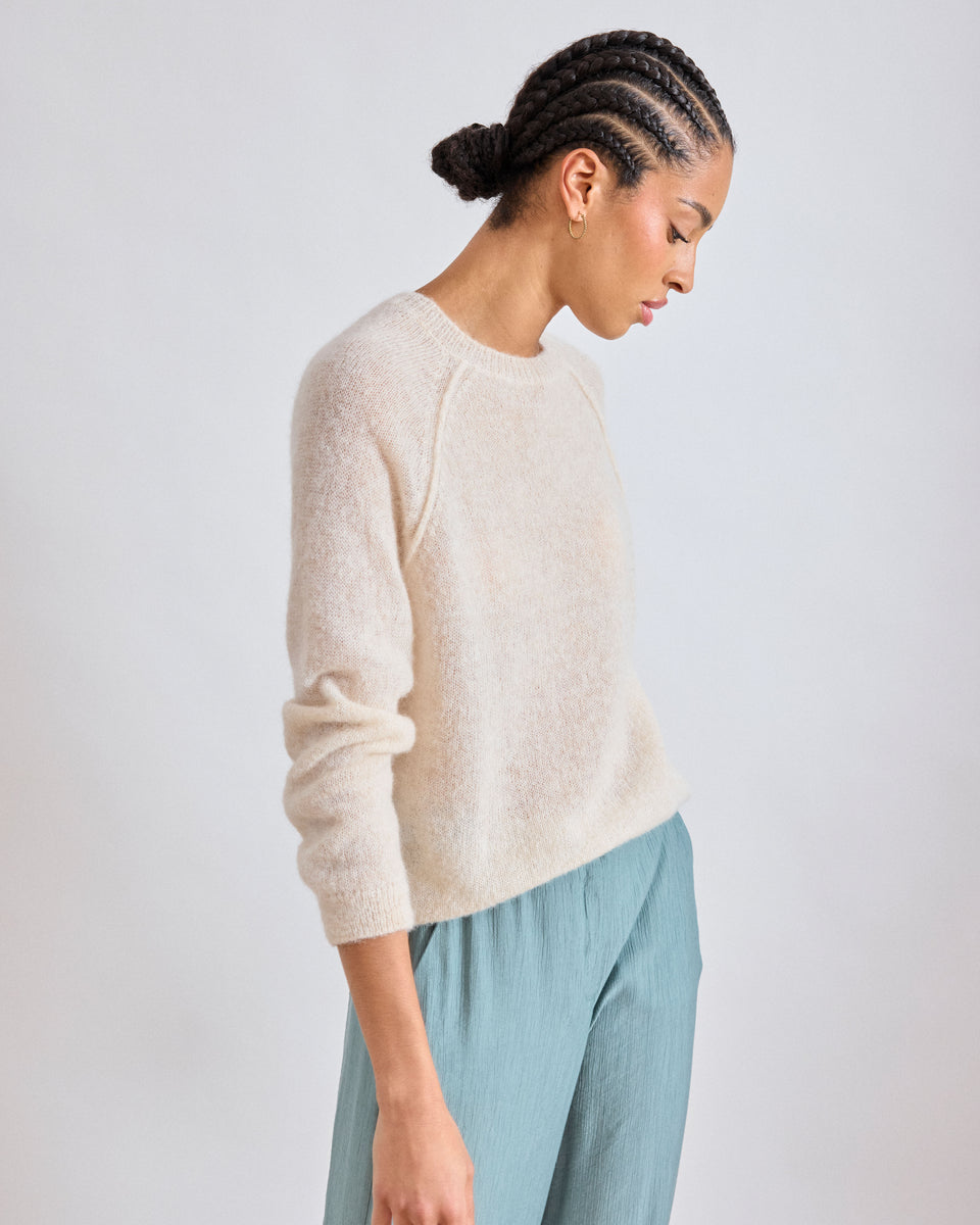 Mariel Women's Off-White Alpaca & Merino Sweater - Image alternative