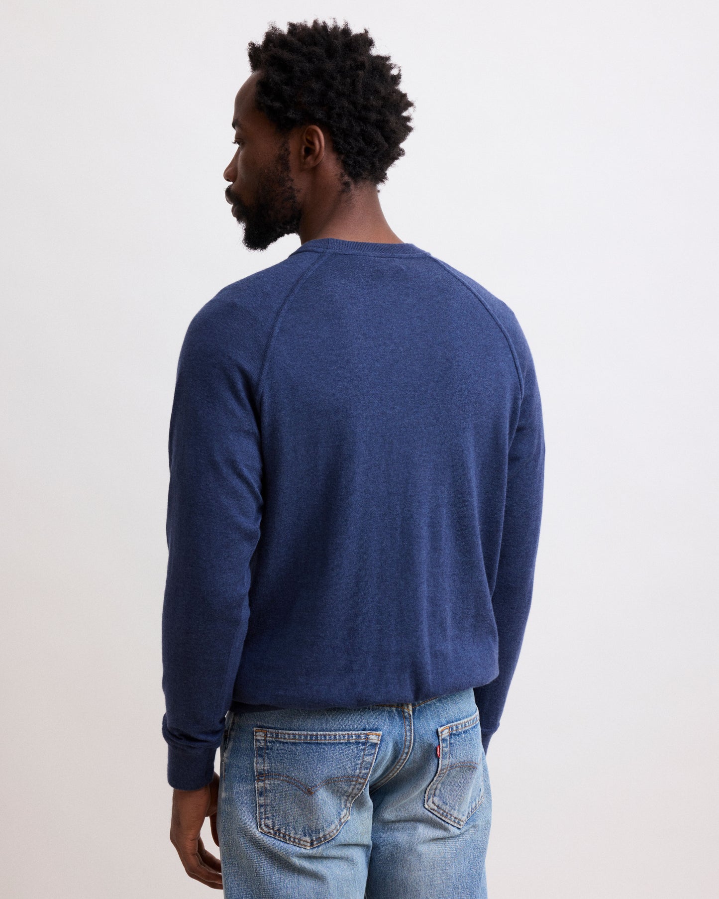 Pull Homme en Coton Supima & Cachemire Bleu Indigo