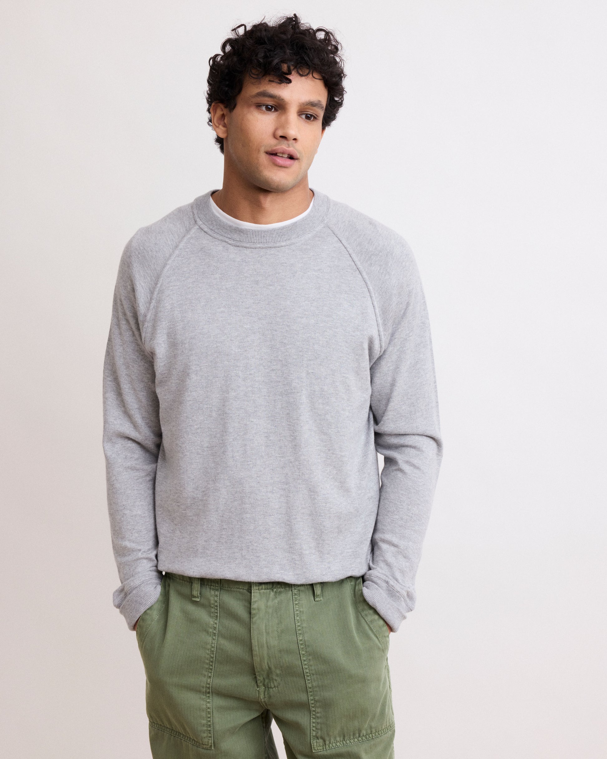 Pull Homme en Coton Supima & Cachemire Gris Chiné