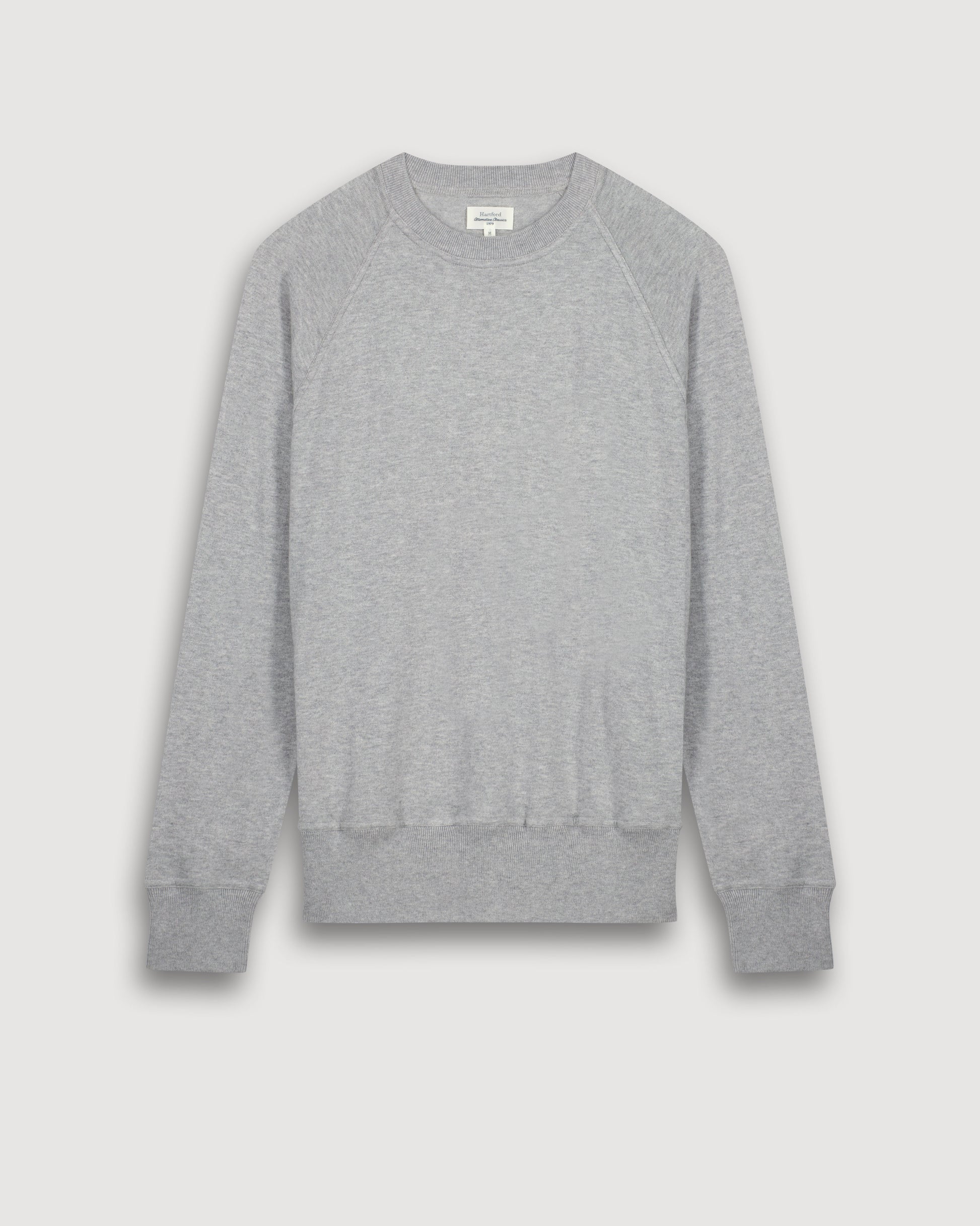 Pull Homme en Coton Supima & Cachemire Gris Chiné