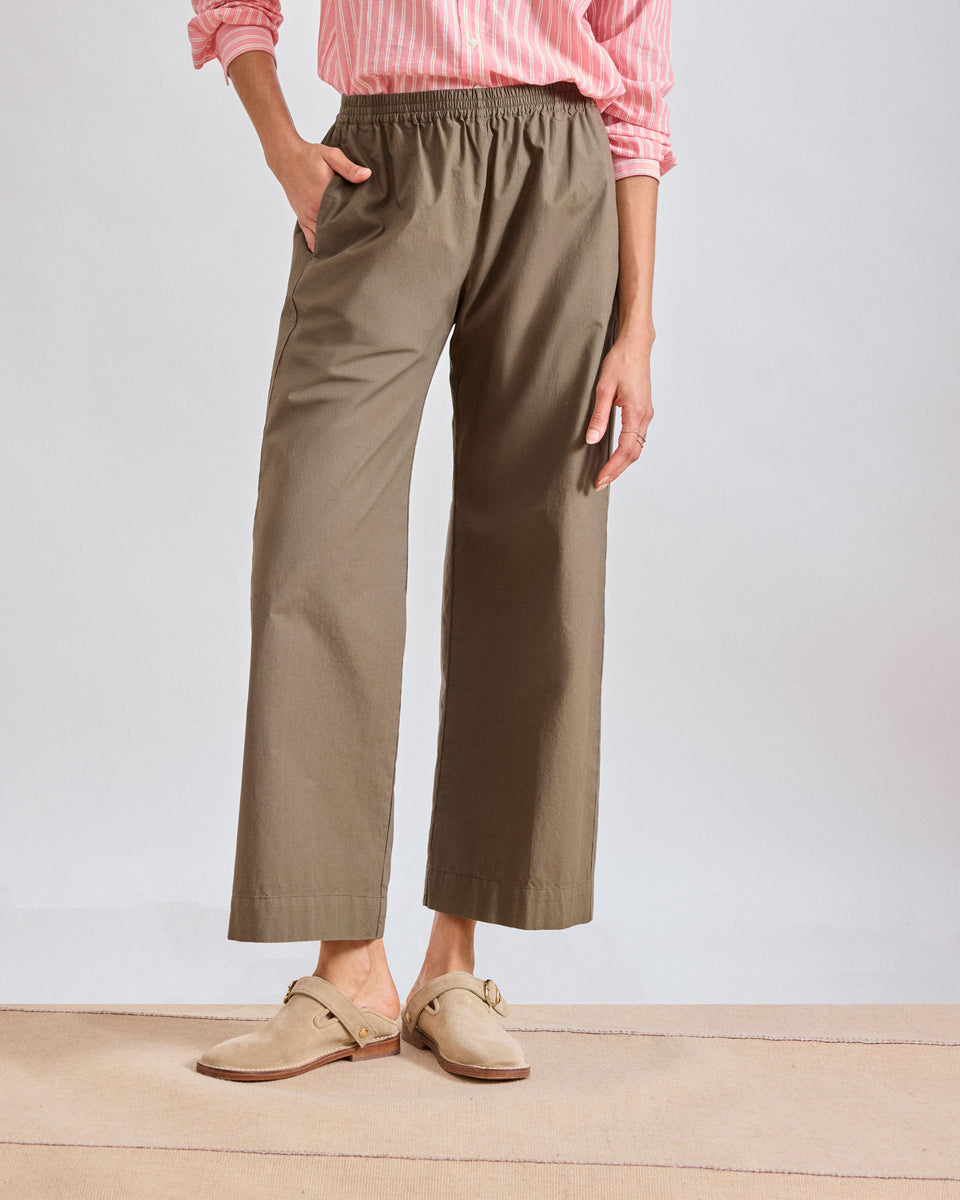 Pantalon Femme en Popeline Vert Militaire Palerme - Image alternative