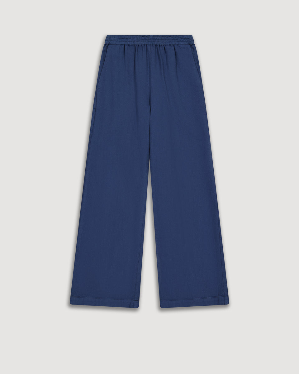 Pantalon Fille en Twill de Coton Bleu Marine Palladium - Image principale