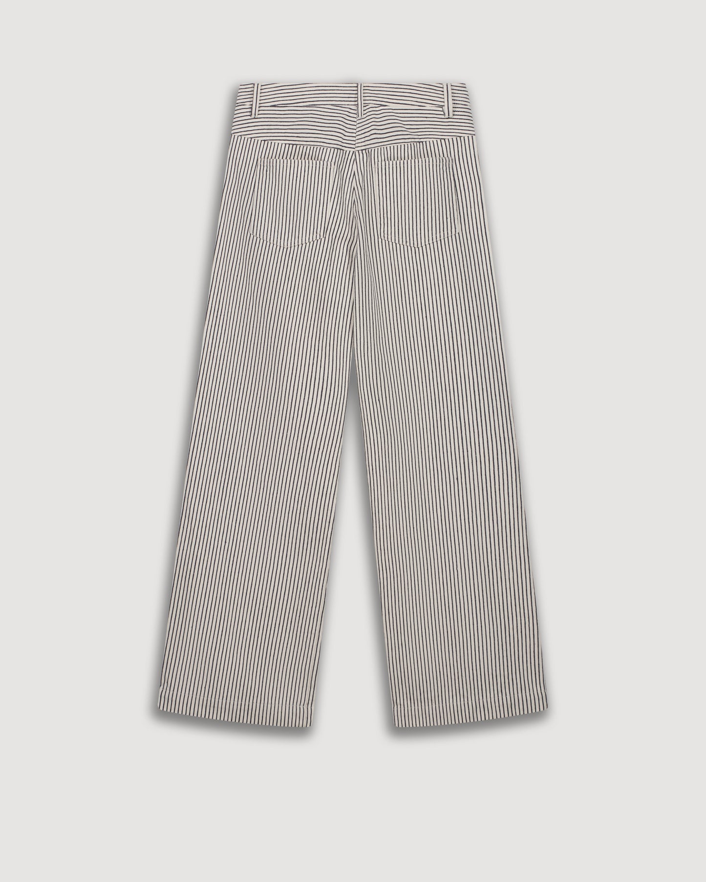 Pantalon Fille en Twill de Coton Blanc & Bleu Pilote