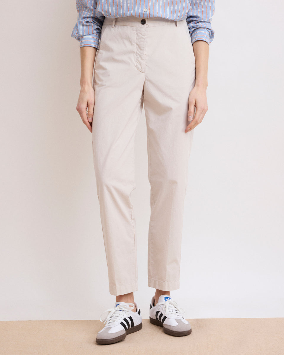 Perfect Women's Beige Poplin Pants - Image alternative