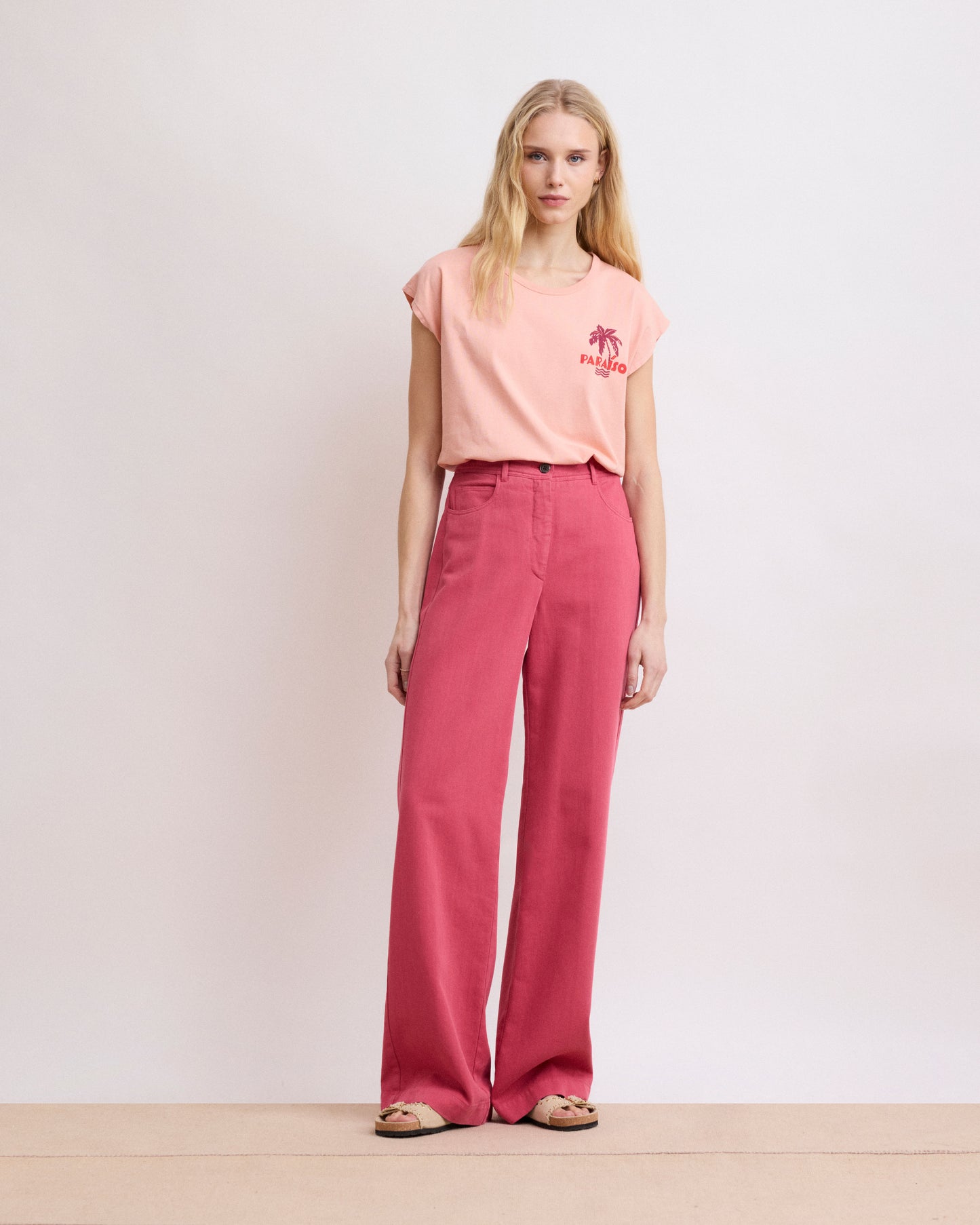 Pantalon Femme en Lyocell & Coton Framboise Pilote