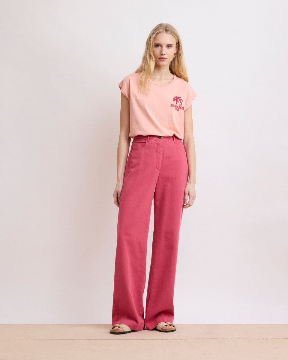 Pilote Women's Raspberry Lyocell & Cotton Pants - Image alternative