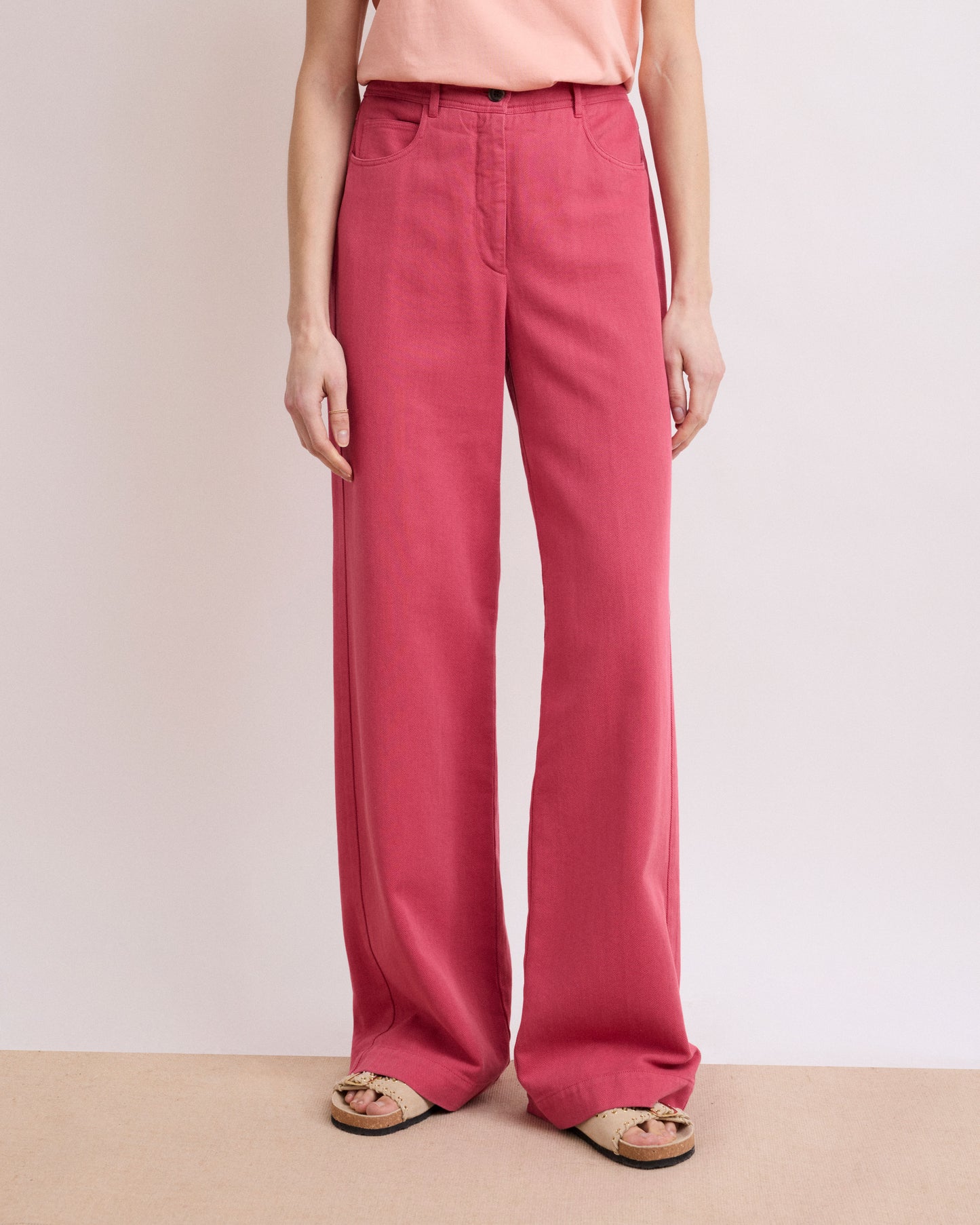 Pantalon Femme en Lyocell & Coton Framboise Pilote