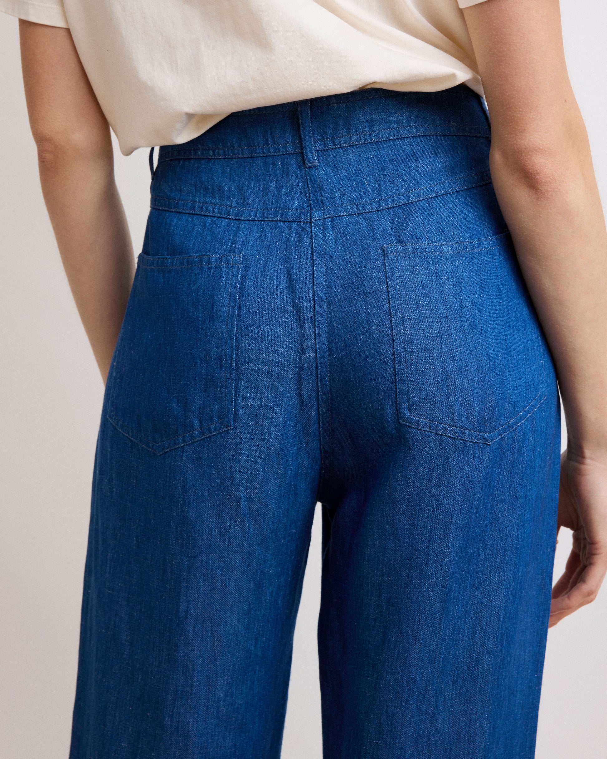 Pantalon Femme en Lyocell & lin Bleu Indigo Pilote