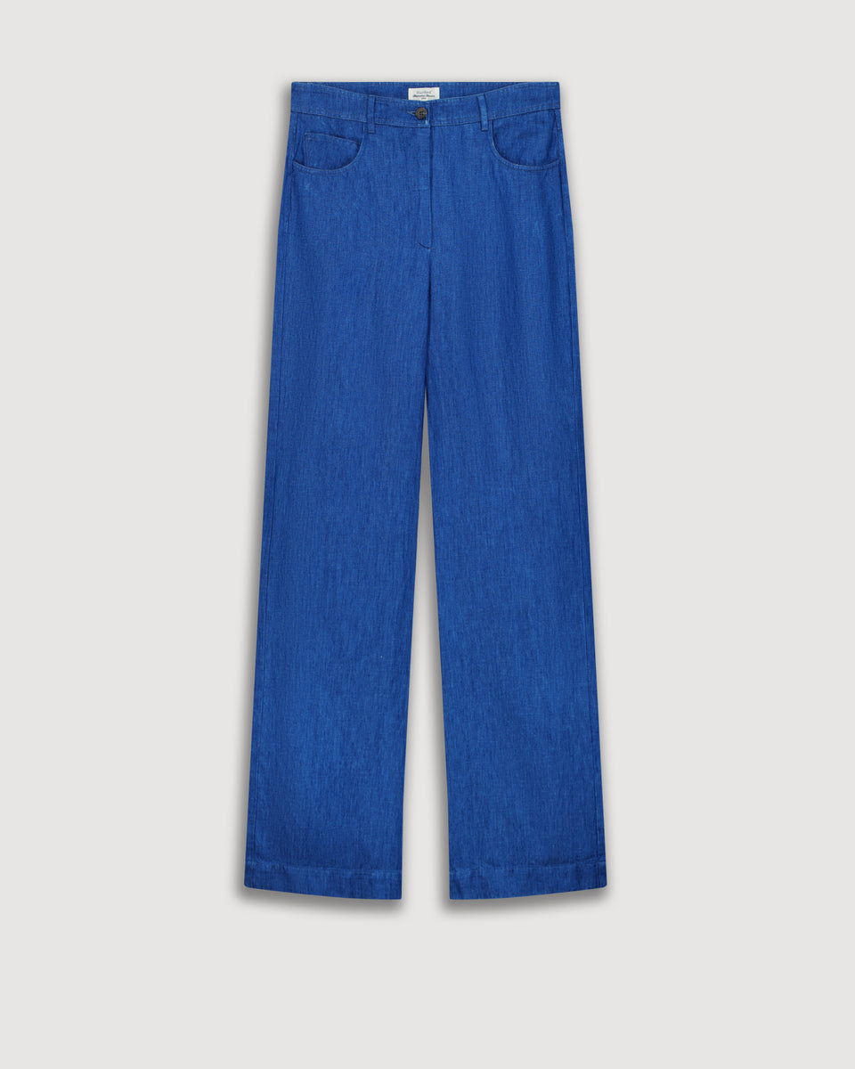 Pantalon Femme en Lyocell & lin Bleu Indigo Pilote - Image 3
