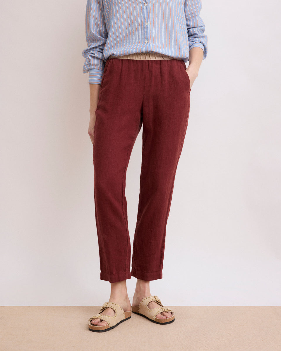 Pirouette Women's Mahogany Linen Pants - Image alternative