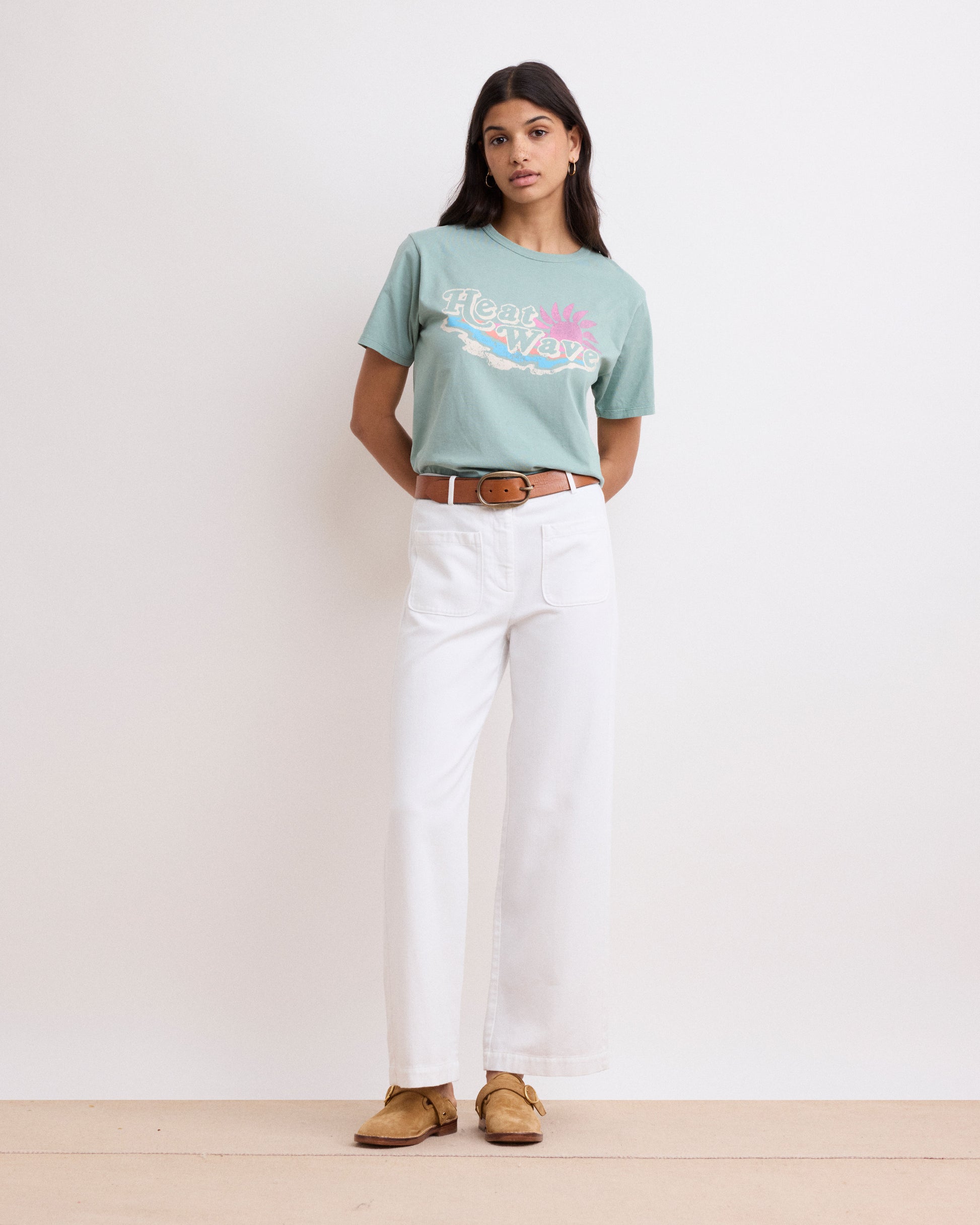 Pantalon Femme en Lyocell & Coton Blanc Poli