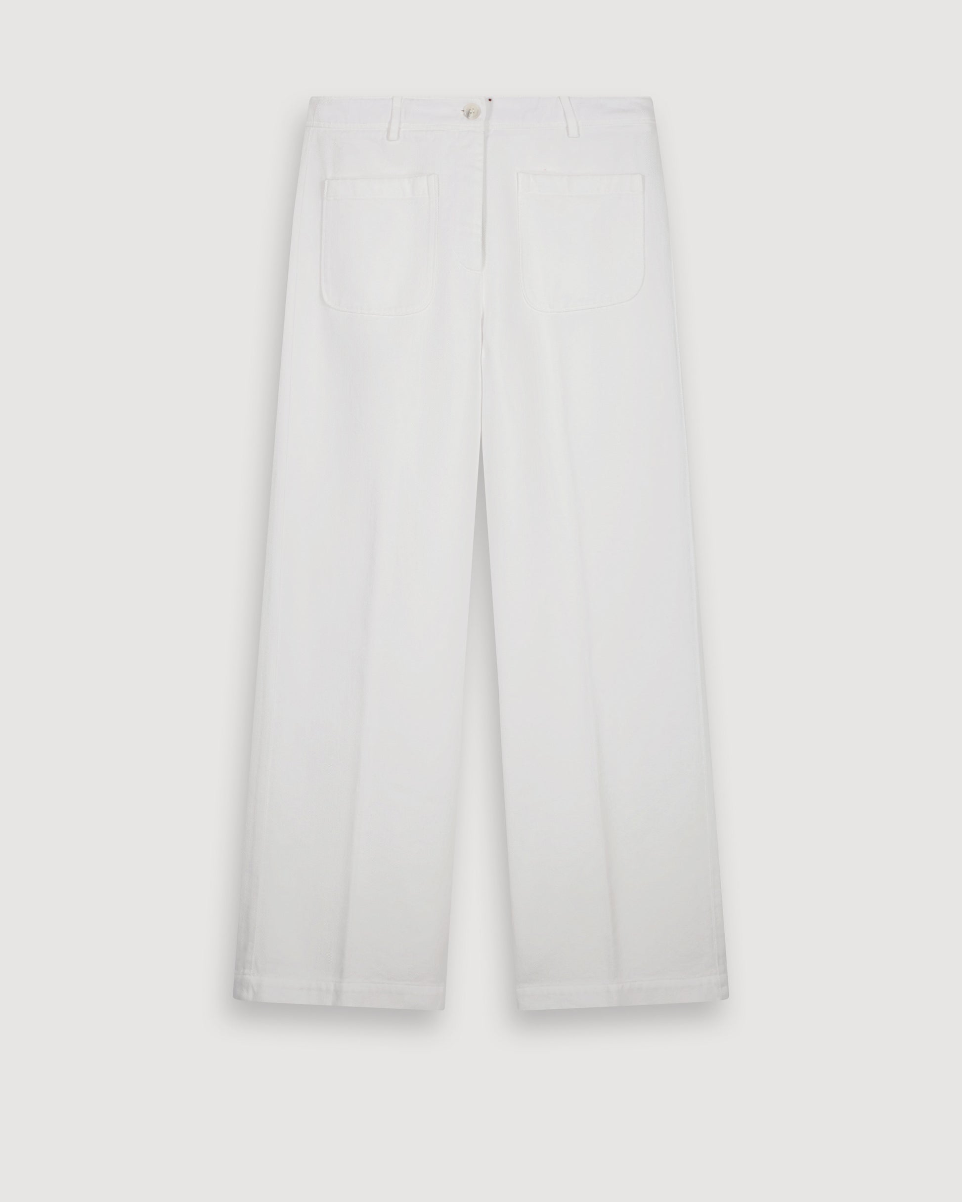 Pantalon Femme en Lyocell & Coton Blanc Poli