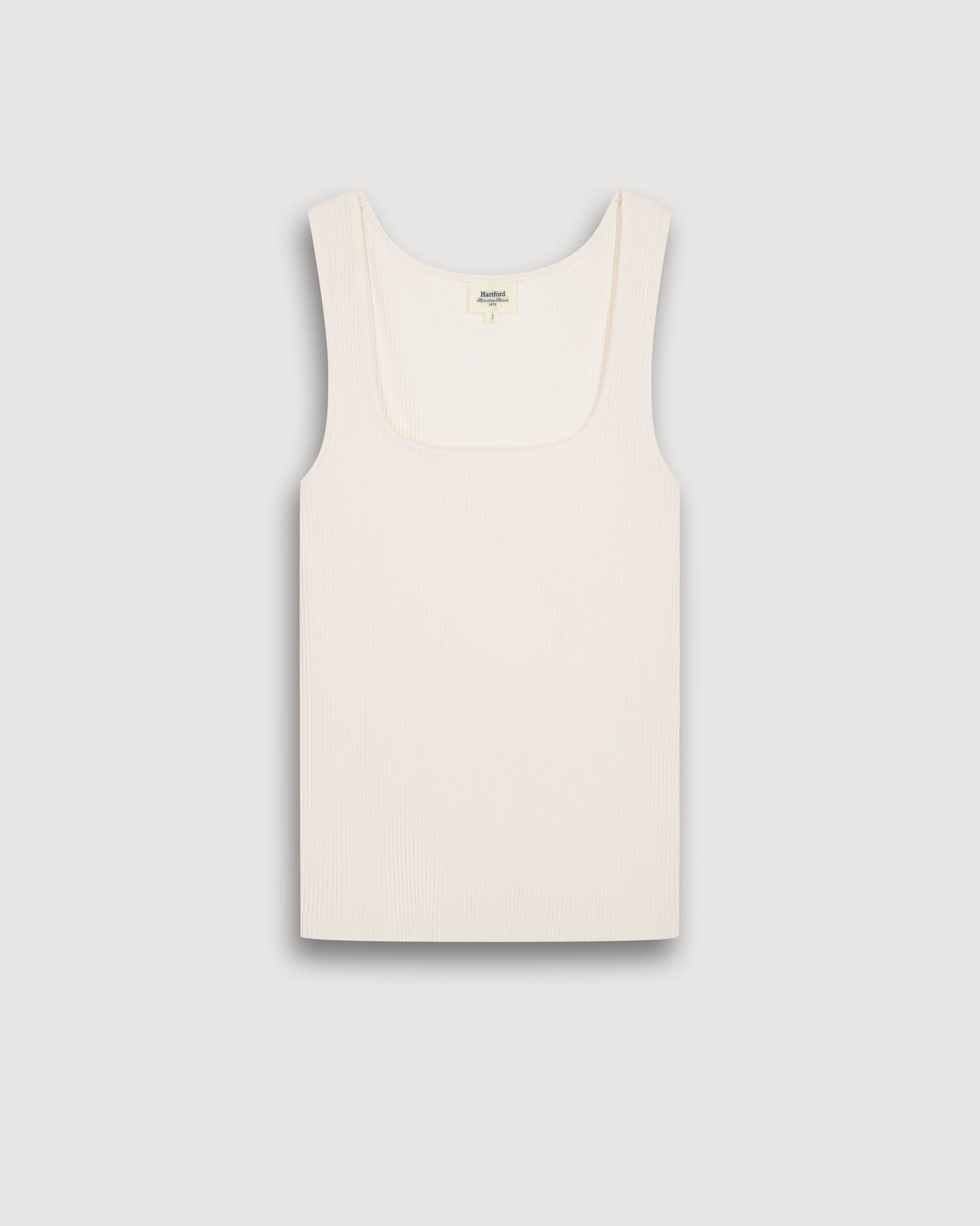 Tette Women's Off-White Ribbed Cotton Tank Top