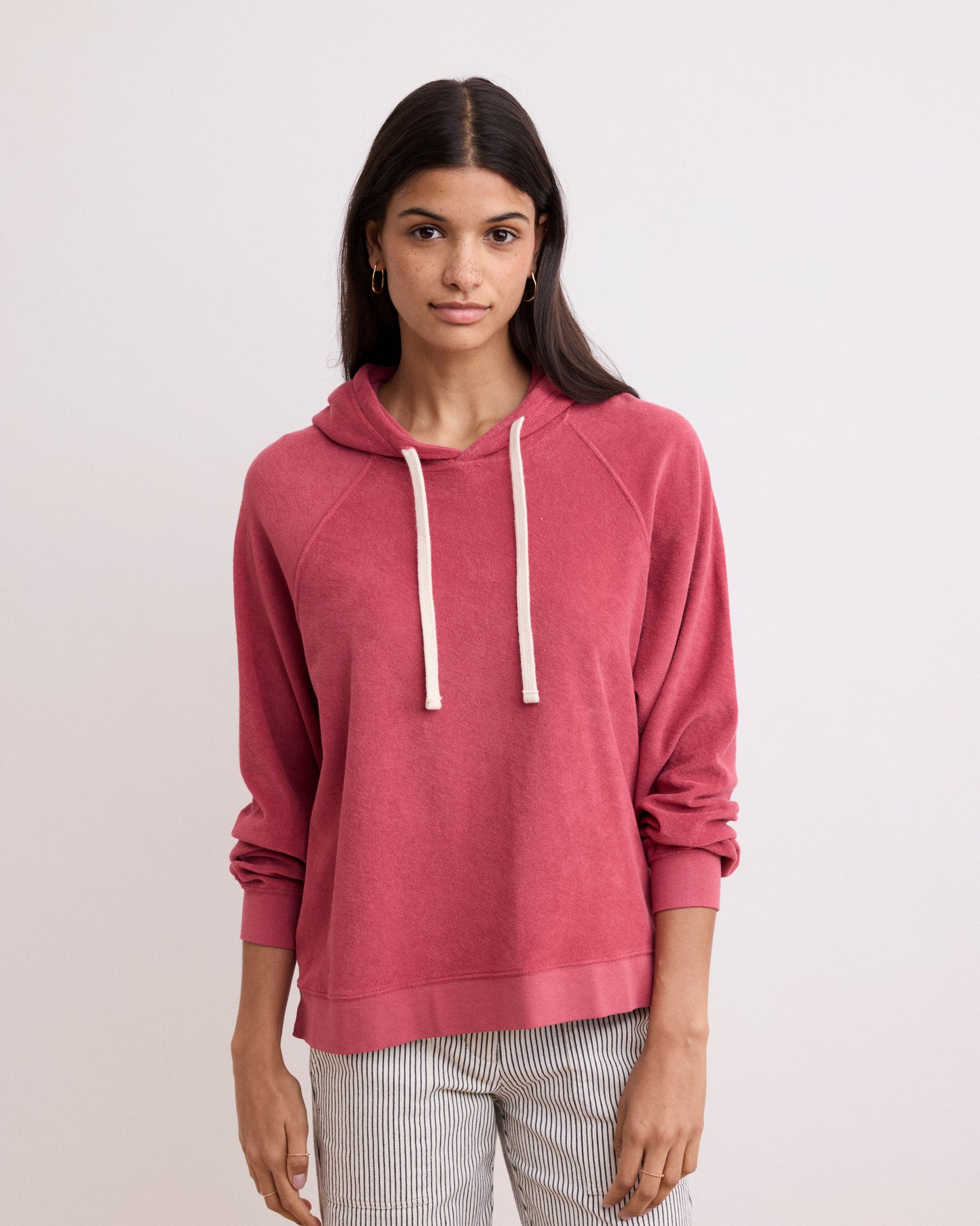 Sweatshirt Femme en Eponge Framboise Terja