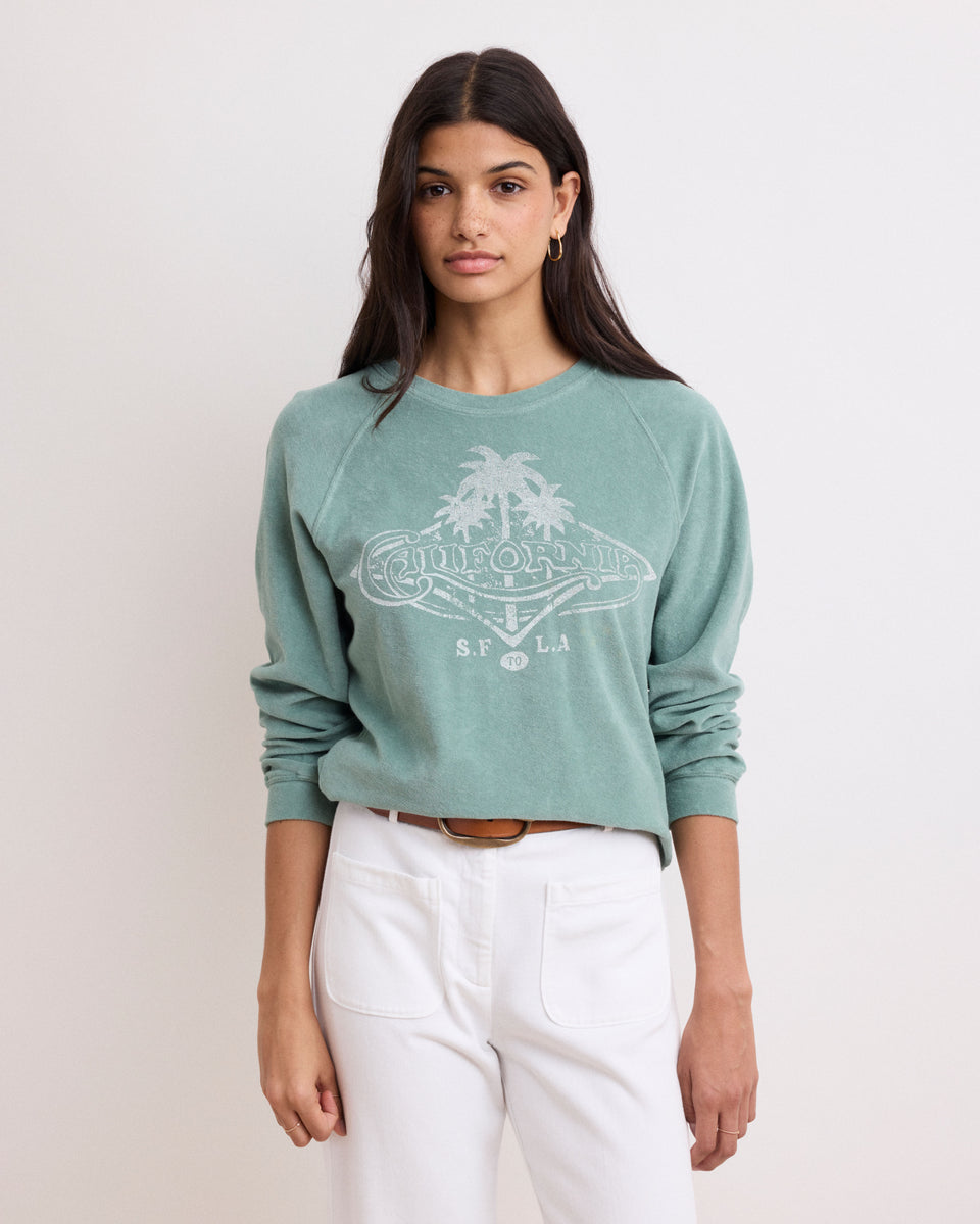 Talifornia Women's Agave Green Terry Sweatshirt - Image principale