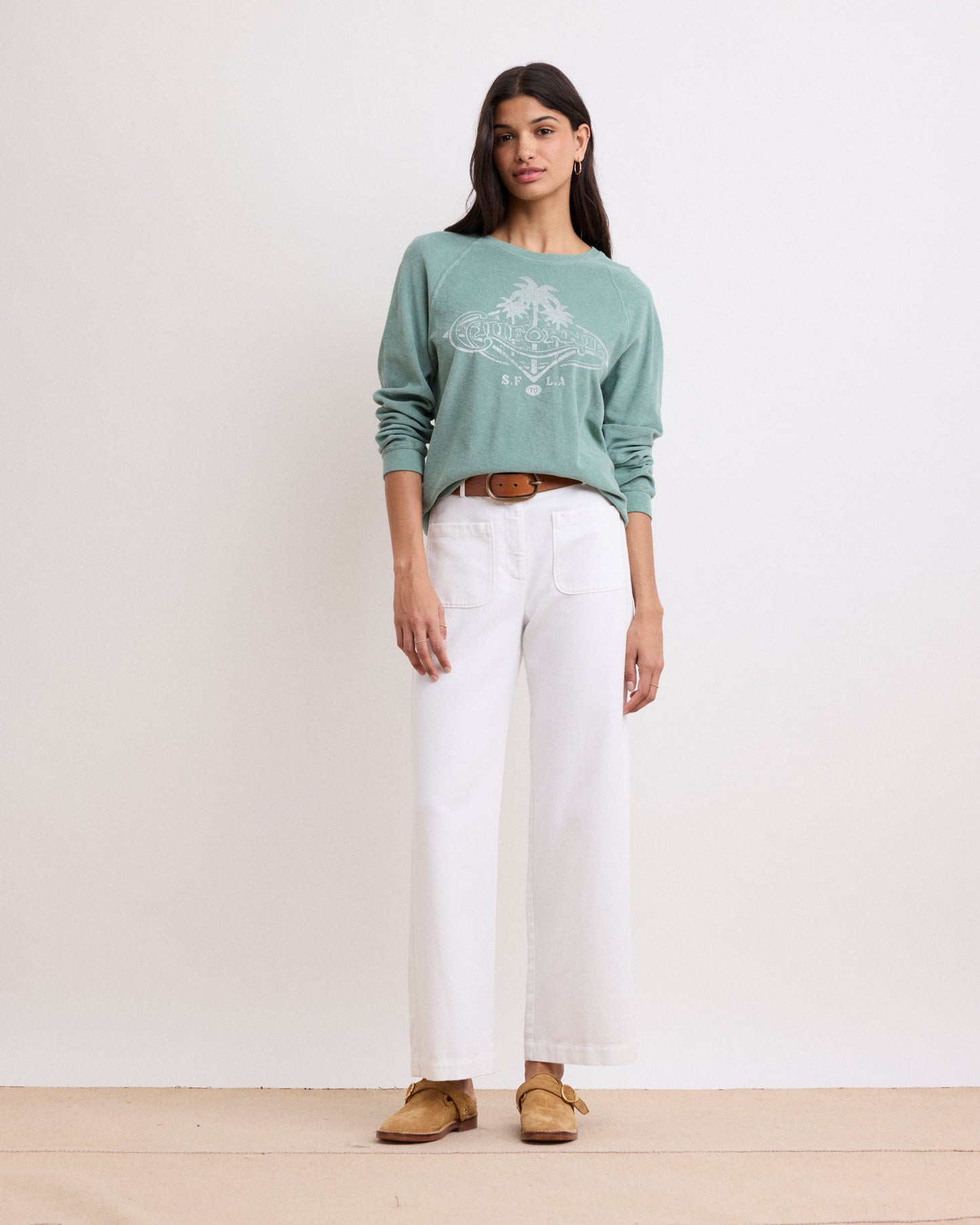 Sweatshirt Femme en Eponge Vert Agave Talifornia