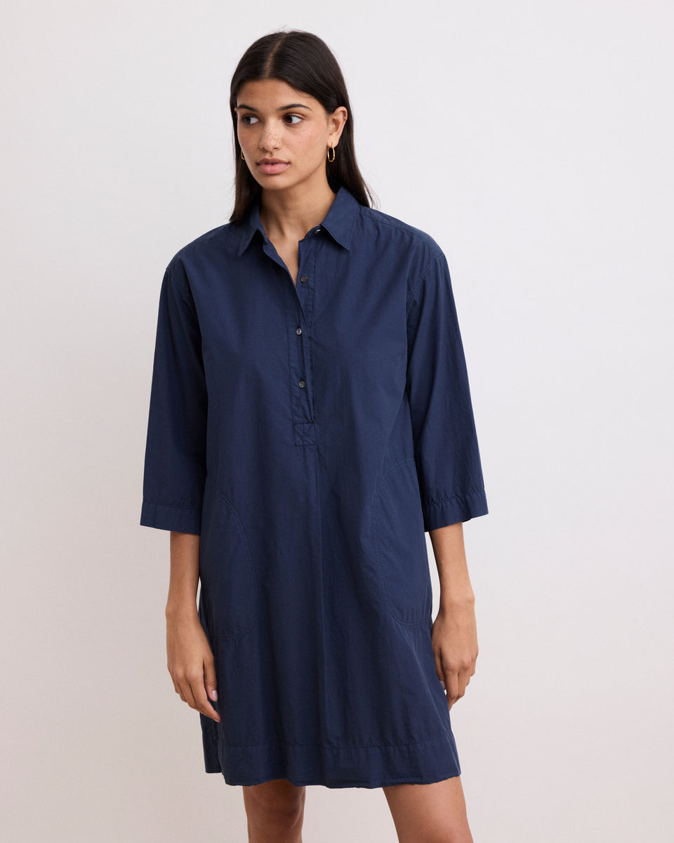 Rank Women's Navy Blue Poplin Dress - Image alternative