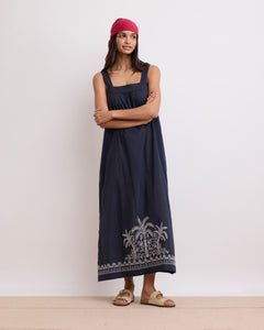 Robe Femme en voile de coton Noir Rumba