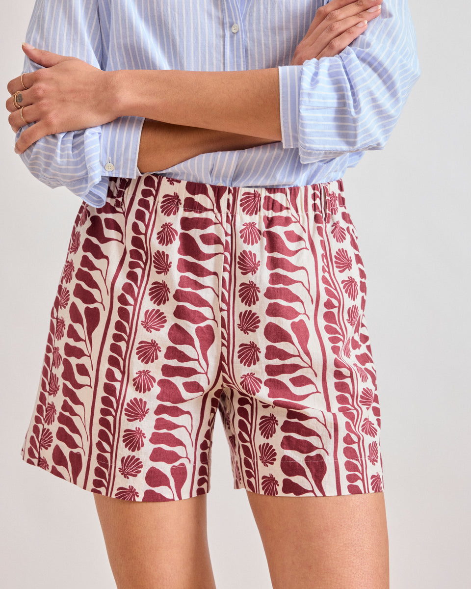 Stef Women's Mahogany Linen & Cotton Shorts - Image alternative