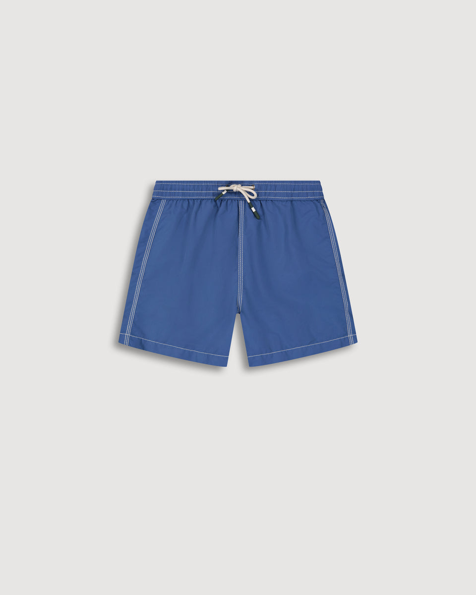 Achille Boy's Denim Blue Classic Swim Trunks - Image principale