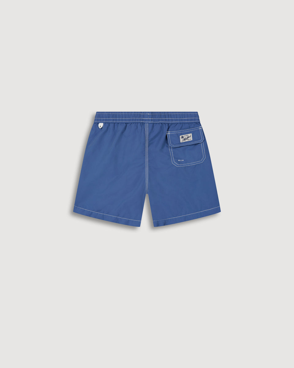 Achille Boy's Denim Blue Classic Swim Trunks - Image alternative