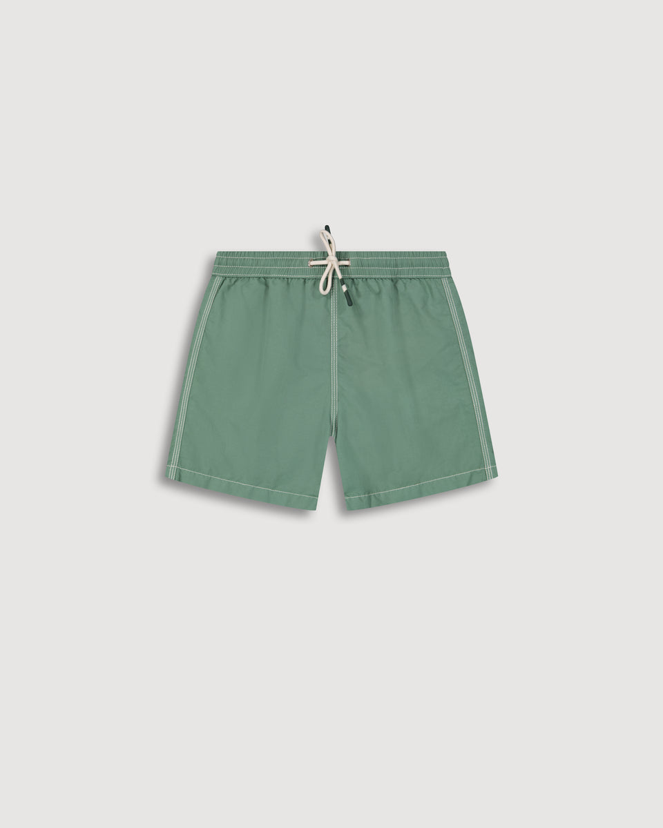 Achille Boy's Jade Green Classic Swim Trunks - Image principale