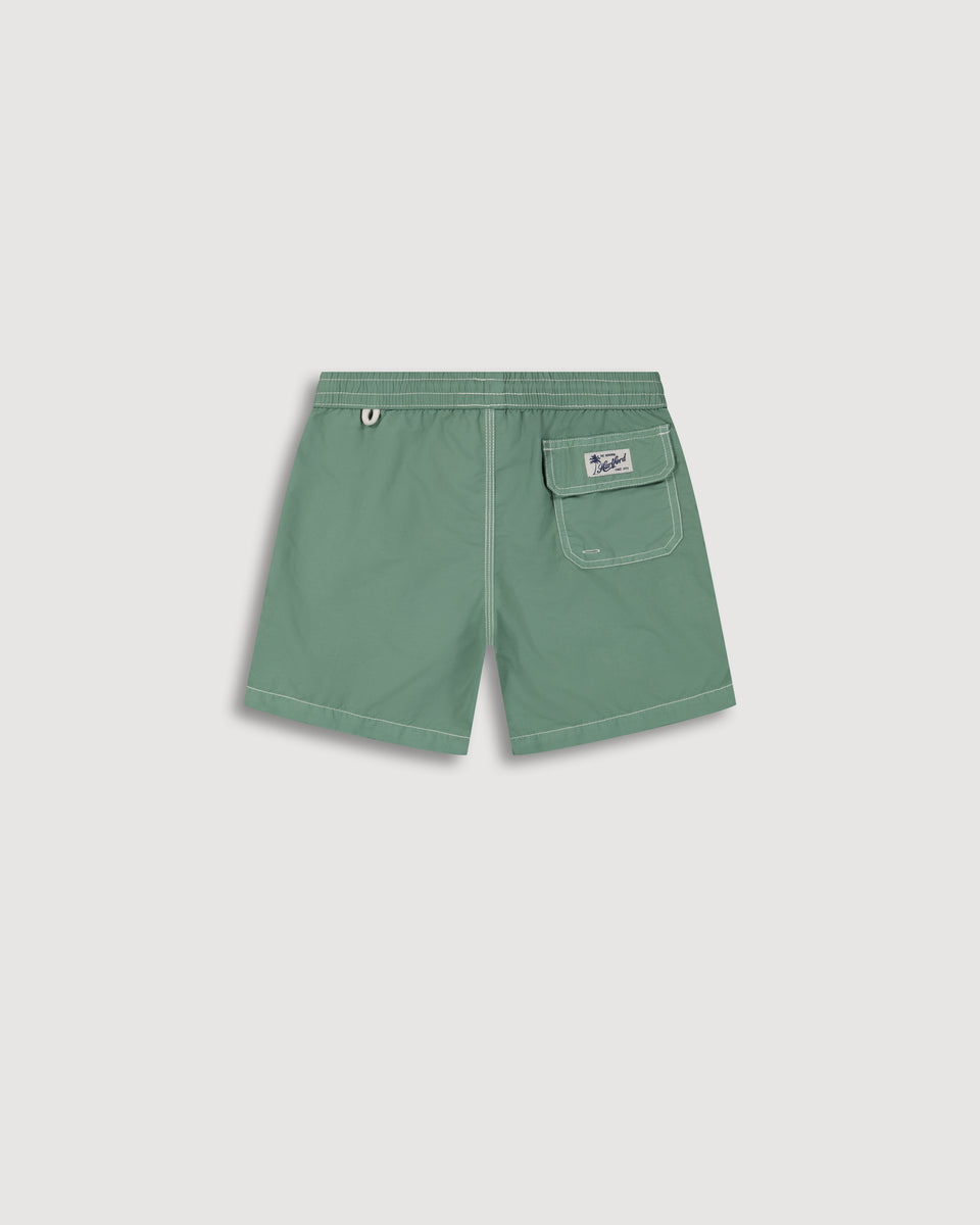 Achille Boy's Jade Green Classic Swim Trunks - Image alternative