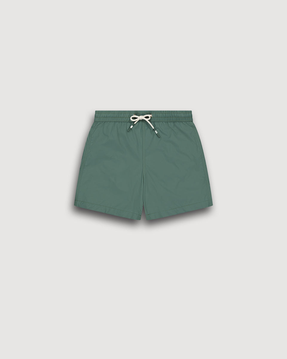 Achille Boy's Army Green Lightweight Swim Trunks - Image principale