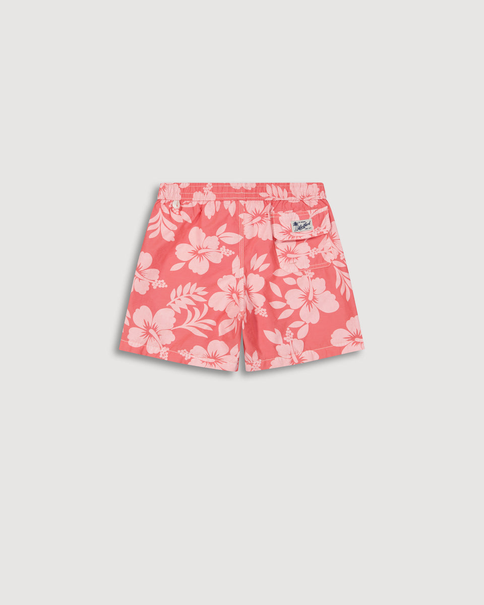 Achille Boy's Tangerine Printed Swim Trunks - Image alternative