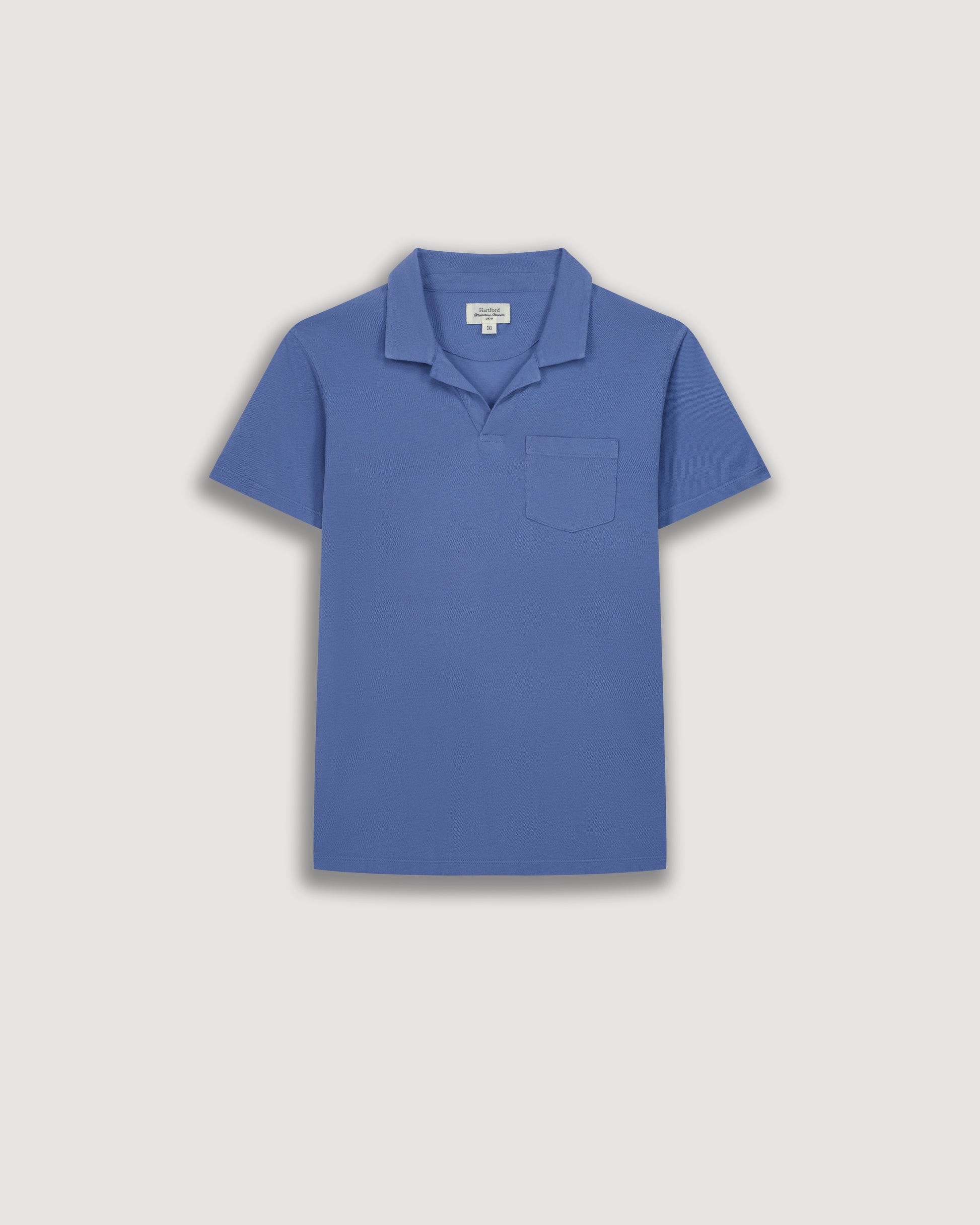 Polo Garçon en Coton Piqué Chambray