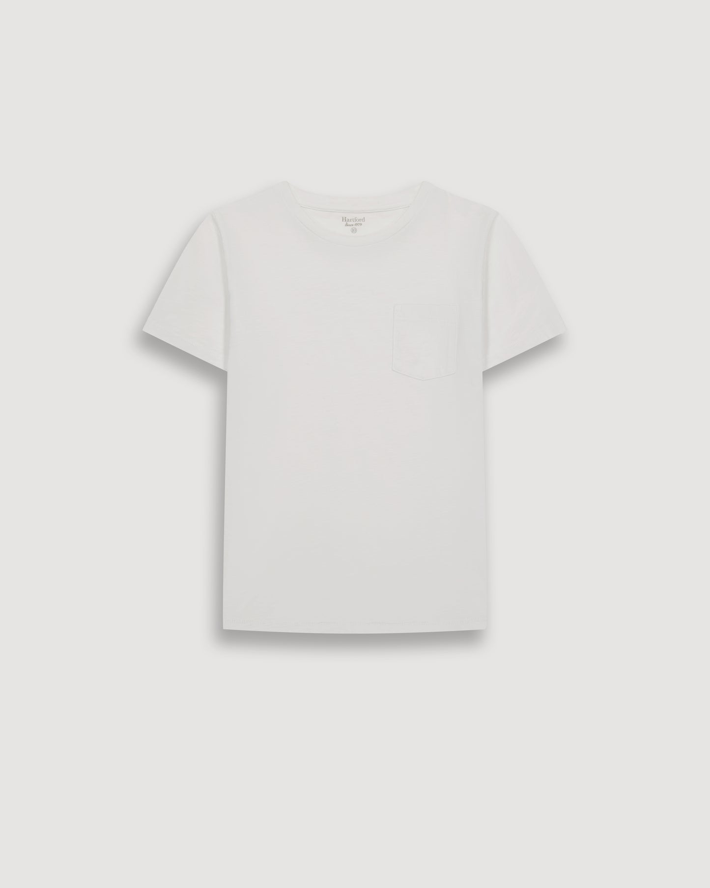 Tee-Shirt Garçon en Coton Slub Blanc Pocket