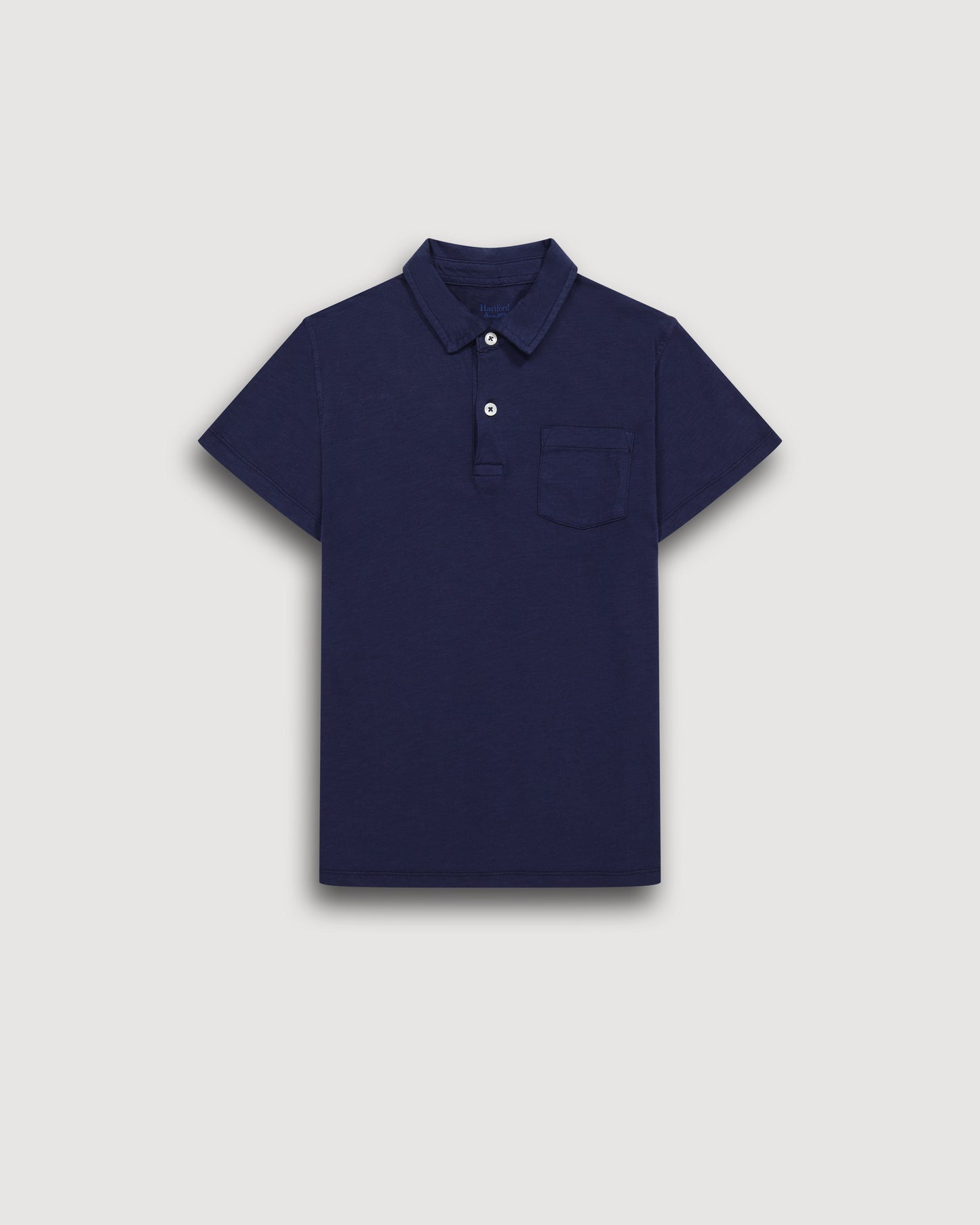 Polo Garçon en Coton Slub Bleu Marine