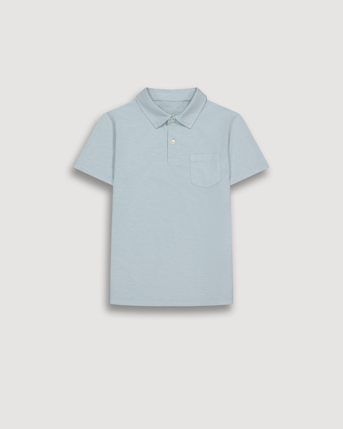 Polo Garçon en Coton Slub Vert de Gris